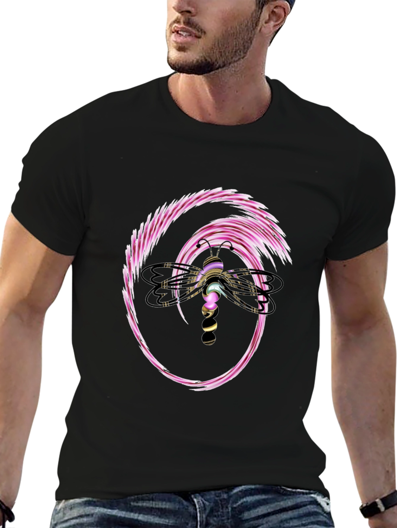 Dragonfly Graphic Black T-Shirt