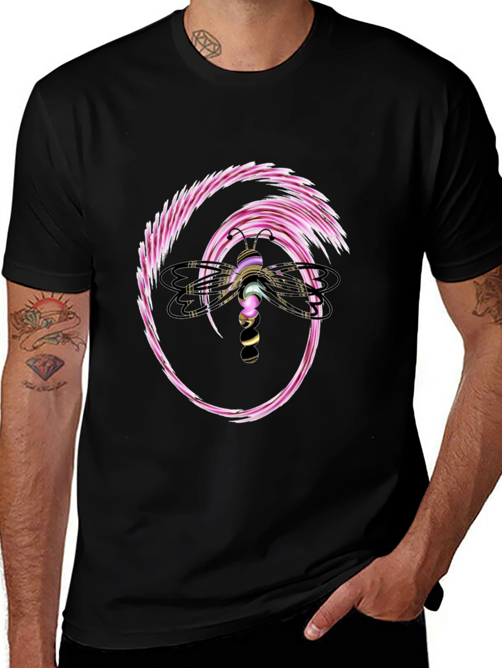 Dragonfly Graphic Black T-Shirt