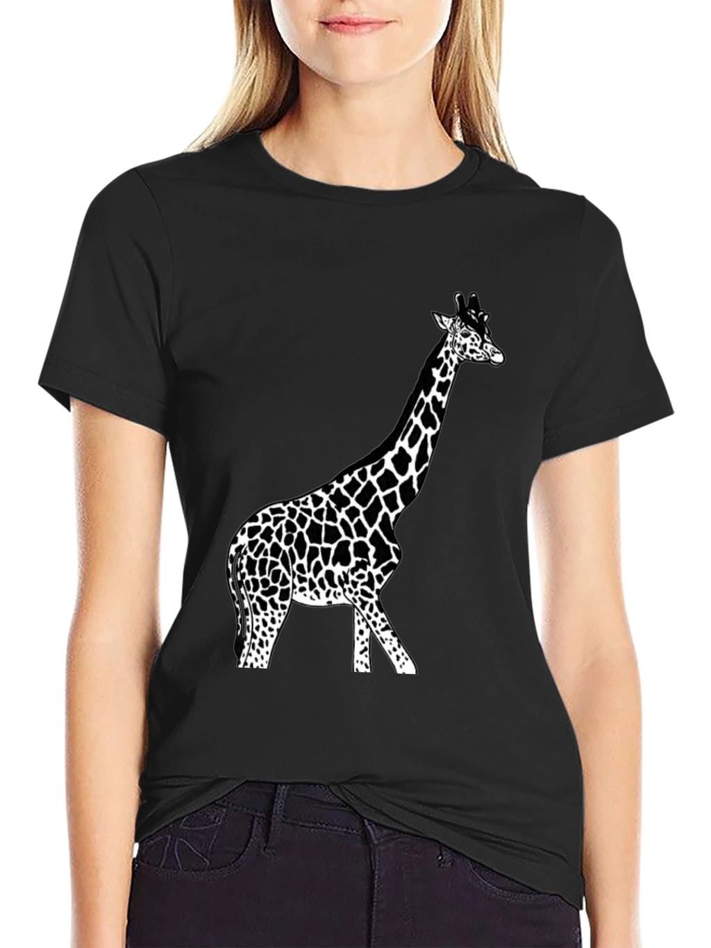 Giraffe Graphic Tee - Unisex Black T-Shirt