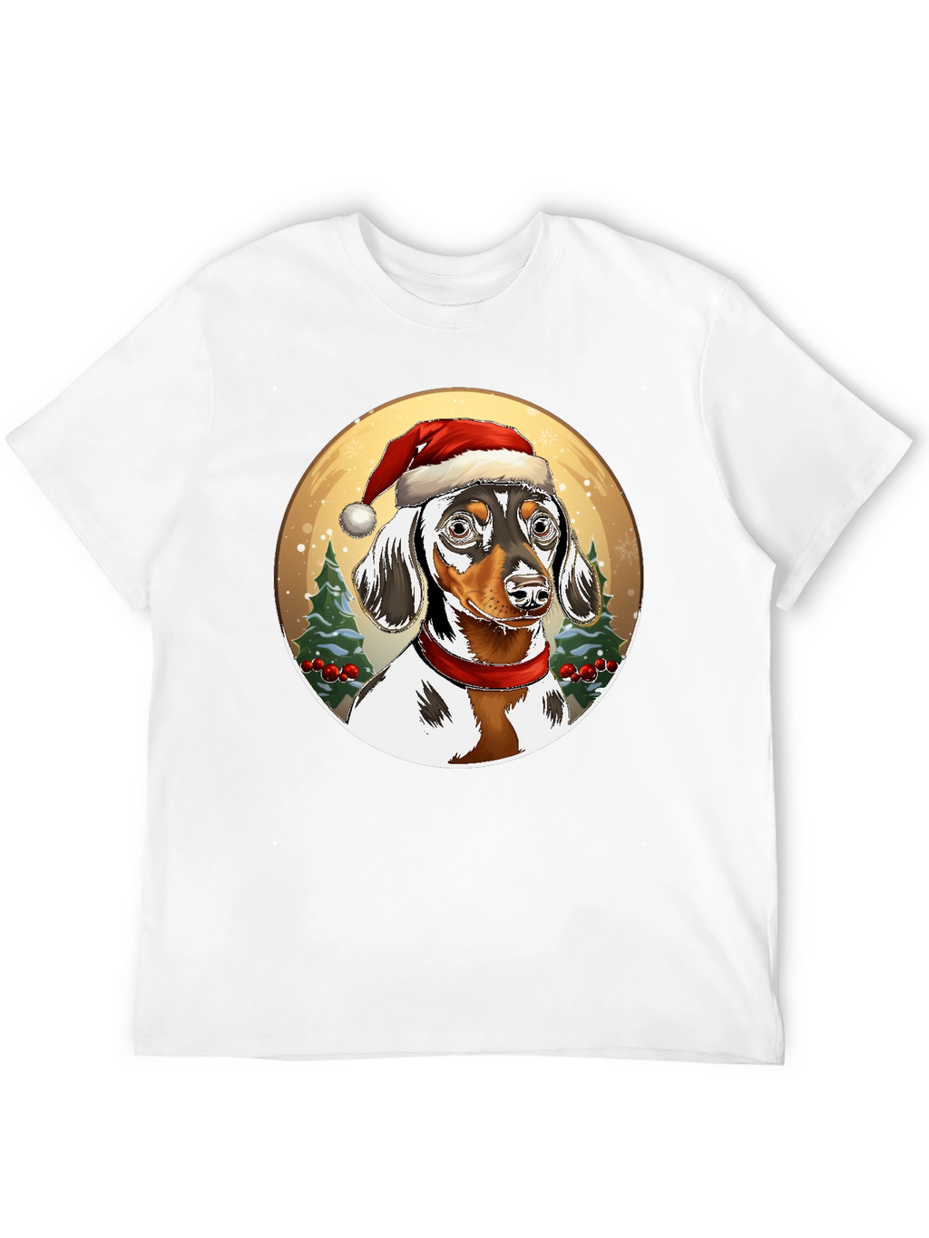 Dachshund Christmas T-Shirt - Dog Santa Hat Tee