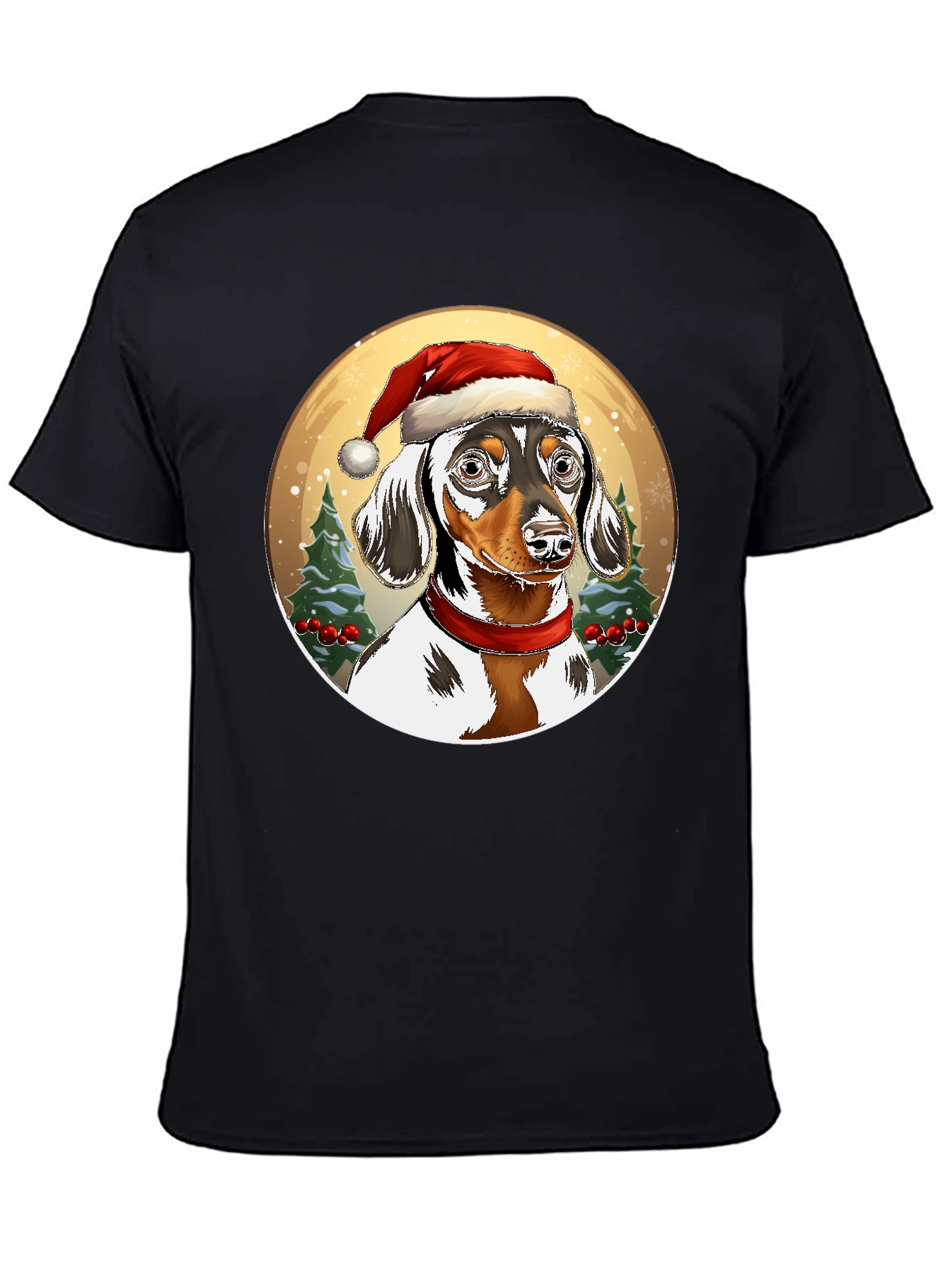 Dachshund Christmas T-Shirt - Dog Santa Hat Tee