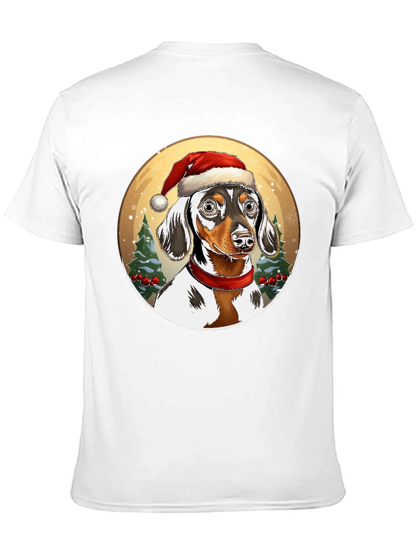 Dachshund Christmas T-Shirt - Dog Santa Hat Tee