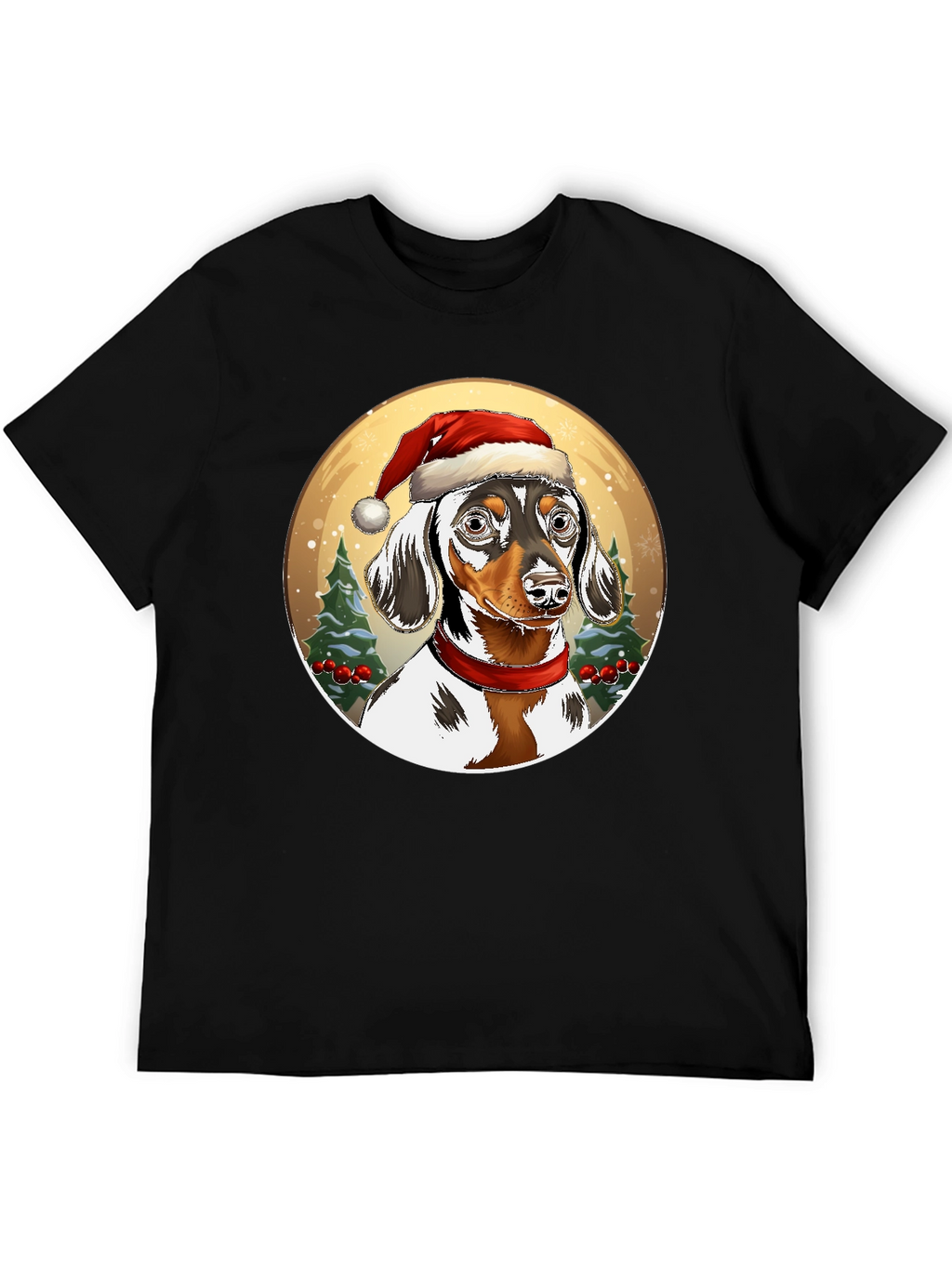 Dachshund Christmas T-Shirt - Dog Santa Hat Tee
