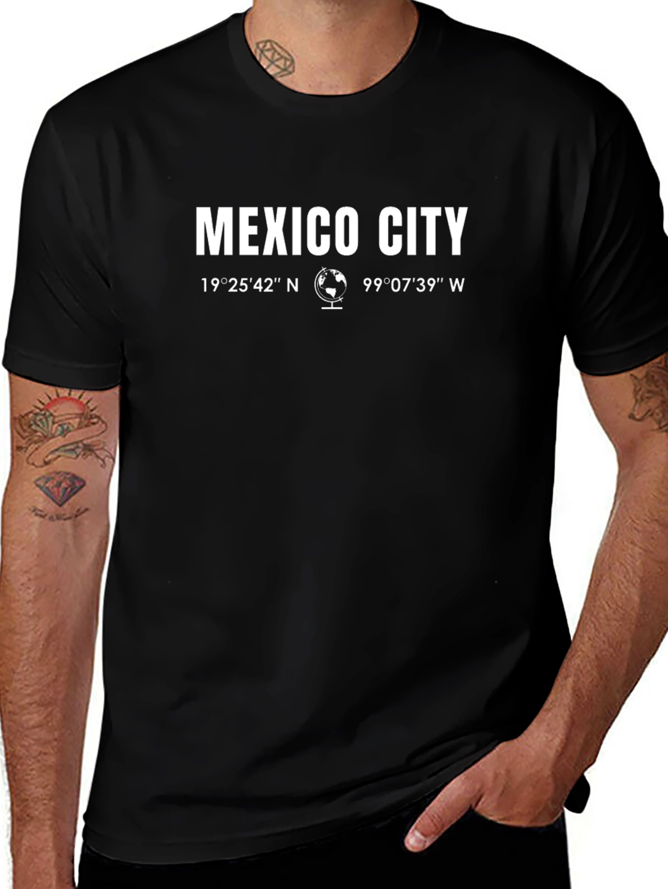 Mexico City Coordinates T-Shirt - Black