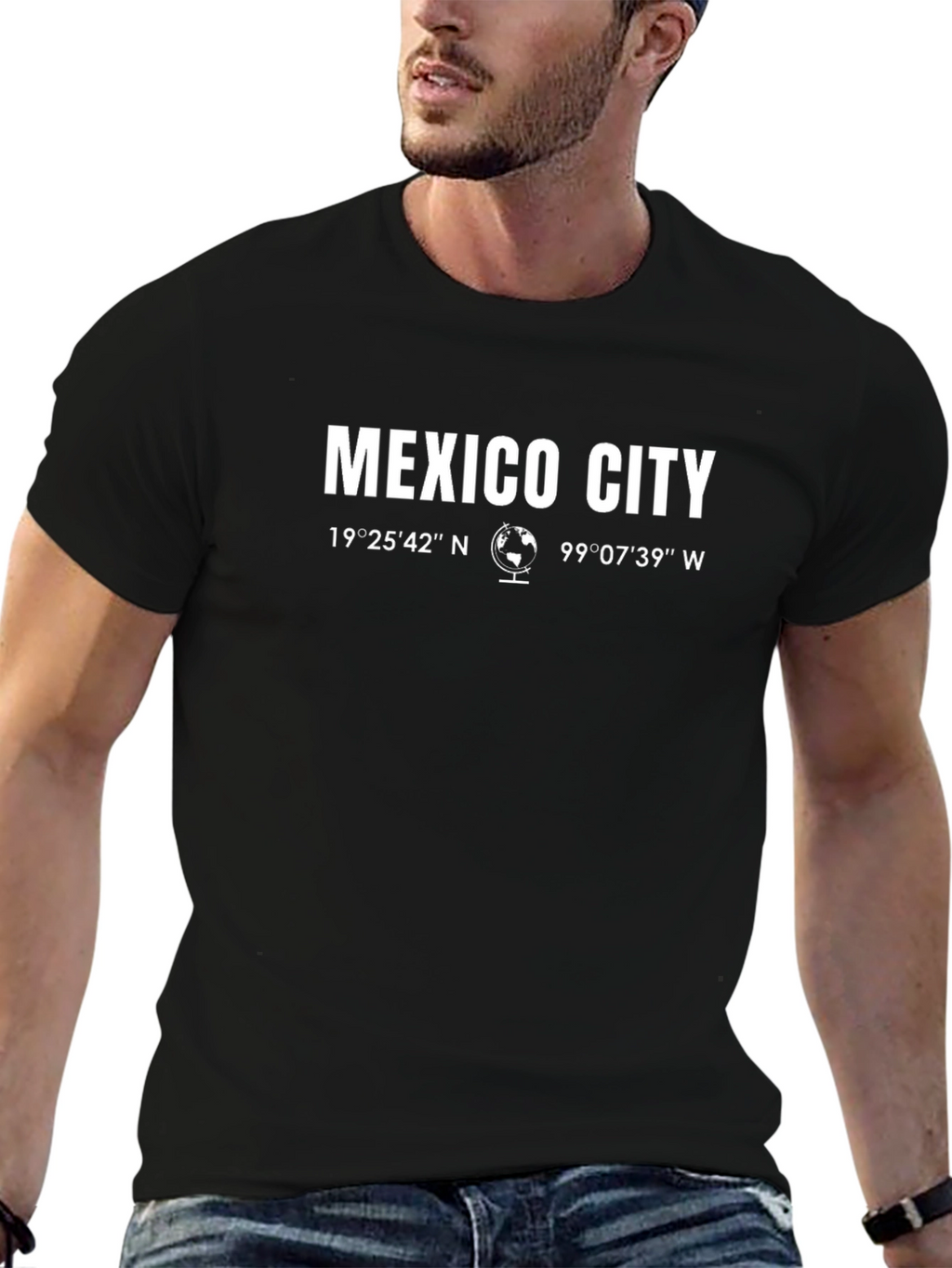 Mexico City Coordinates T-Shirt - Black