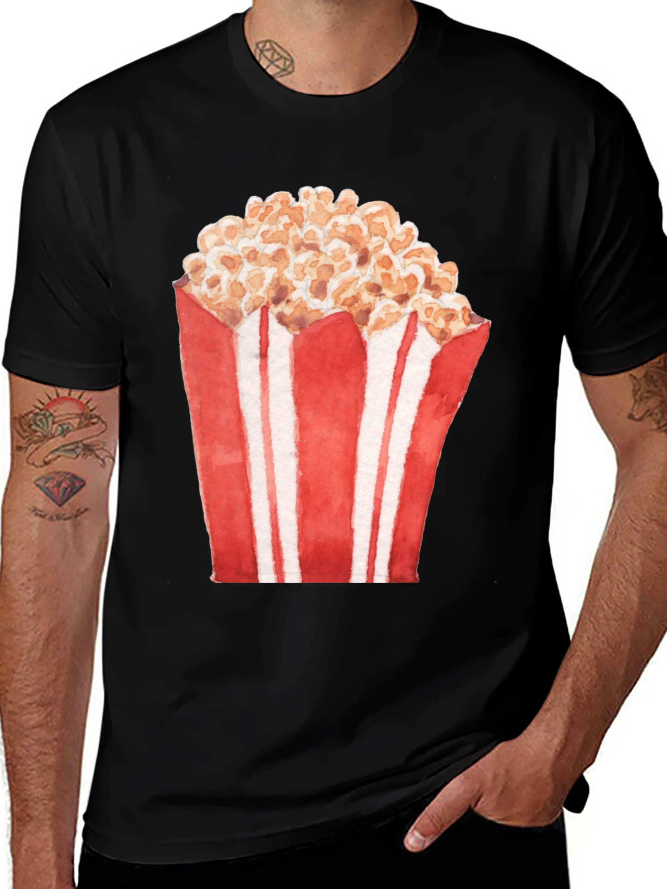 Popcorn Graphic Tee - Movie Night Shirt