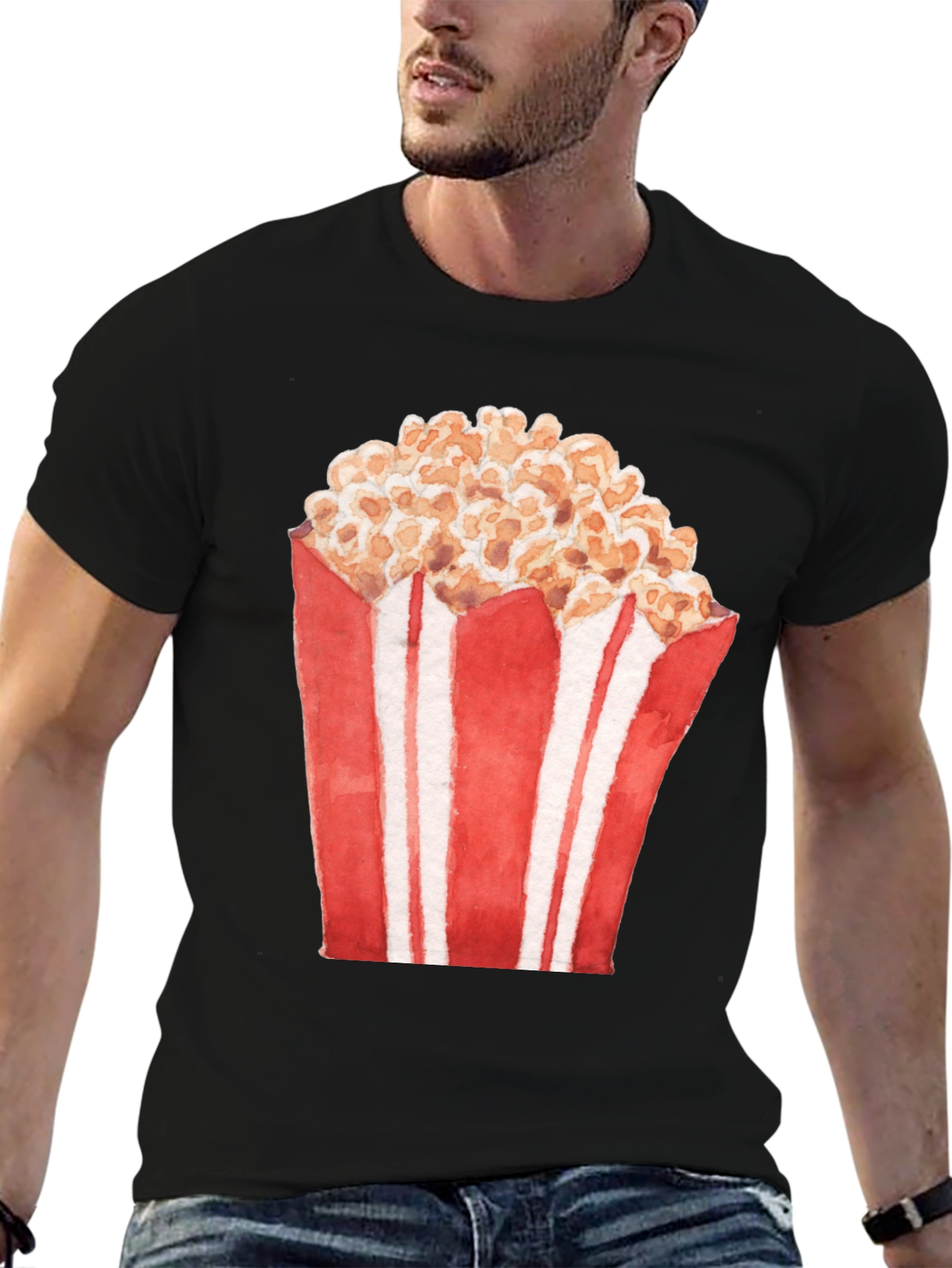 Popcorn Graphic Tee - Movie Night Shirt