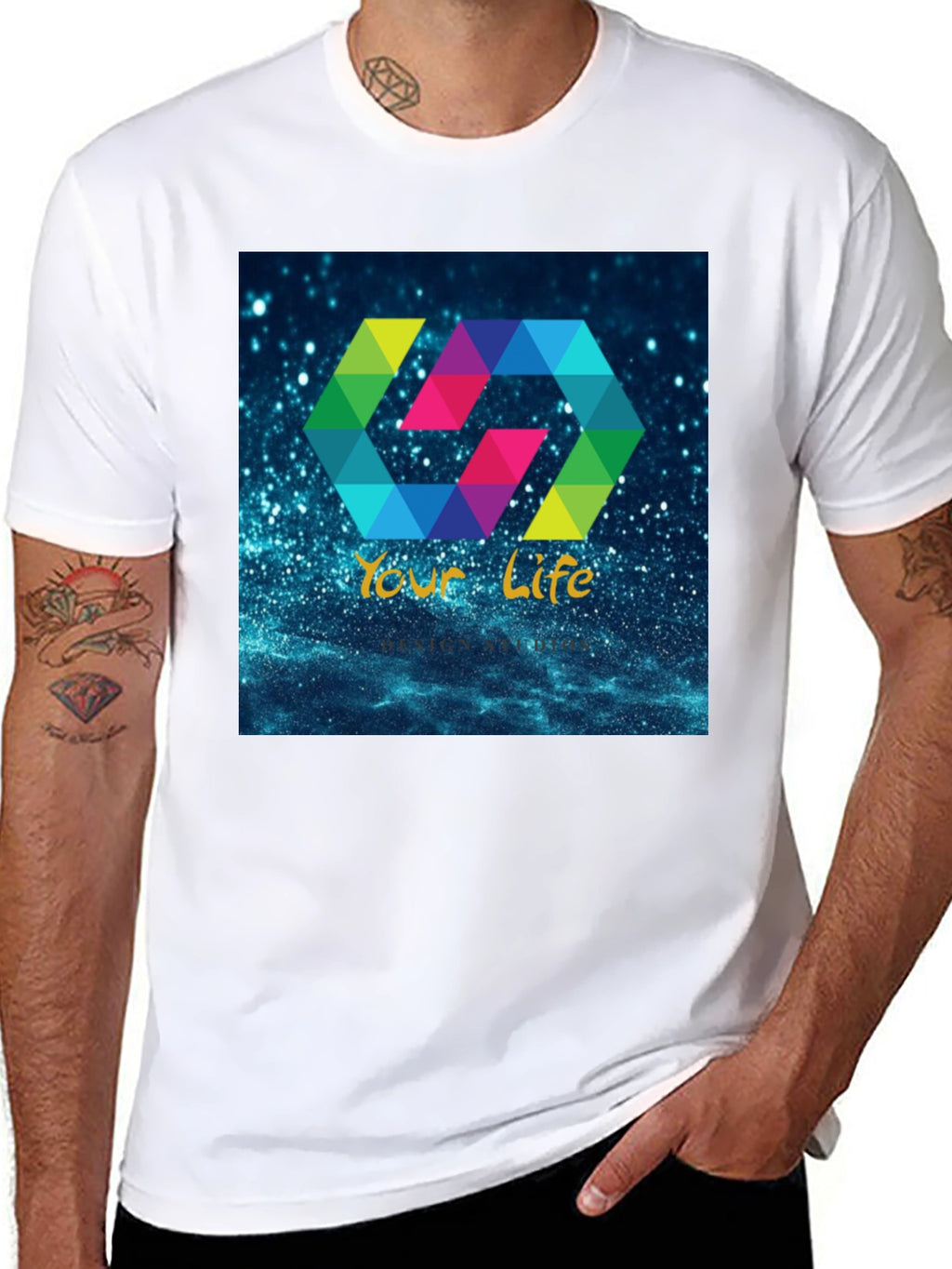 Modern Hexagon Graphic T-Shirt - Your Life