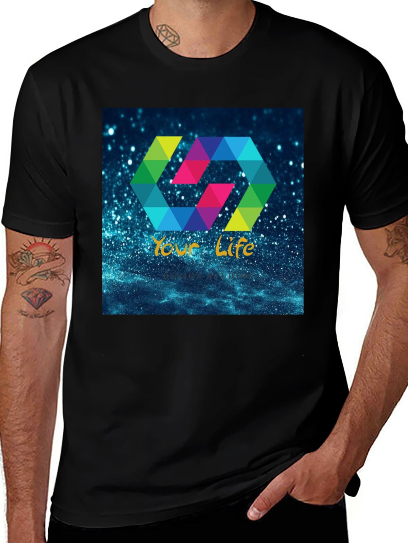 Modern Hexagon Graphic T-Shirt - Your Life