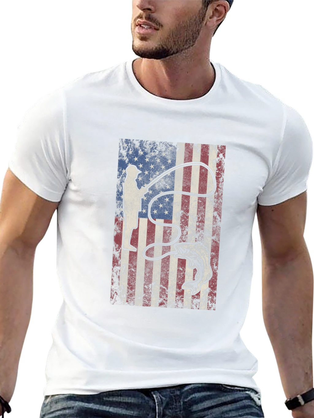 American Flag Fishing T-Shirt