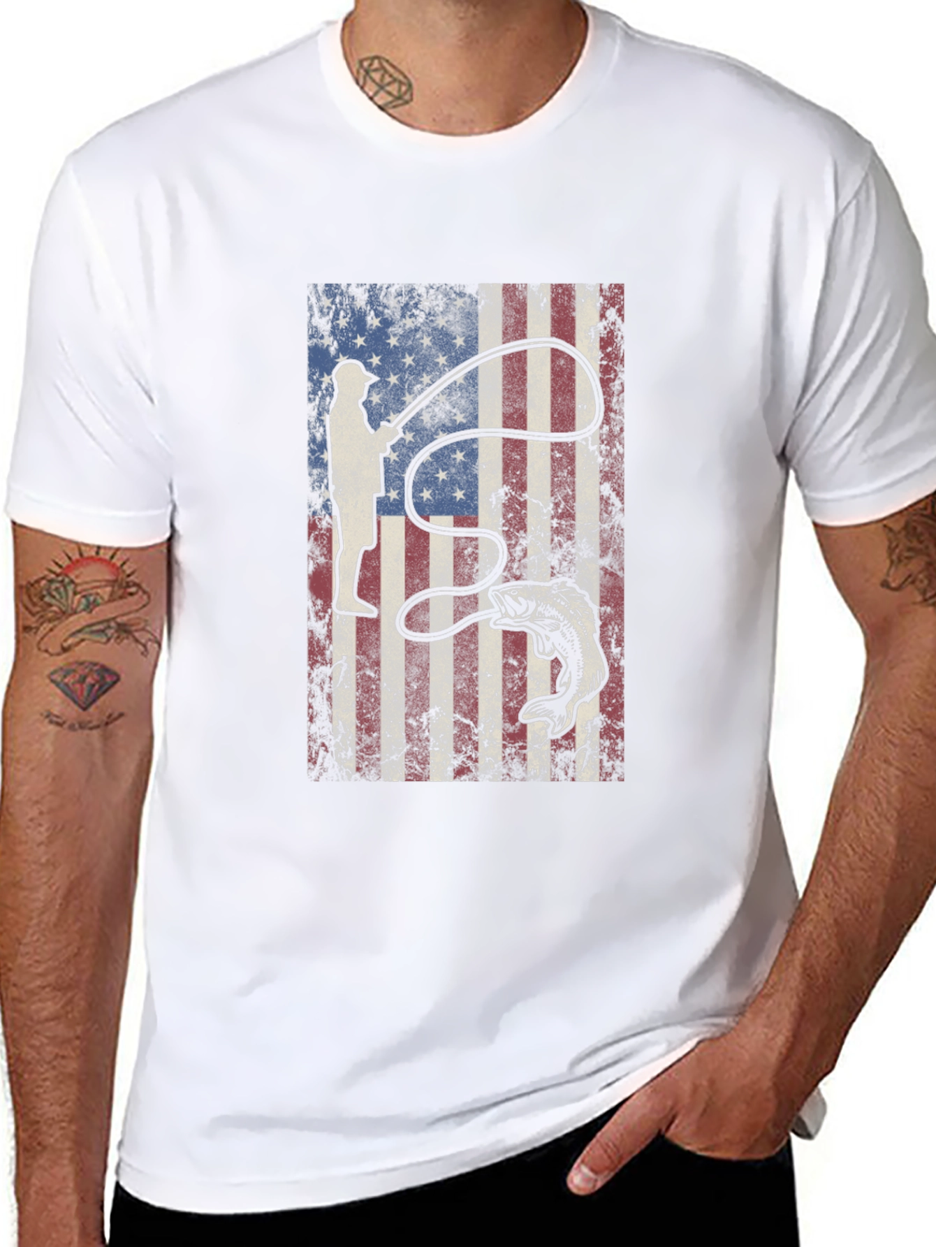 American Flag Fishing T-Shirt
