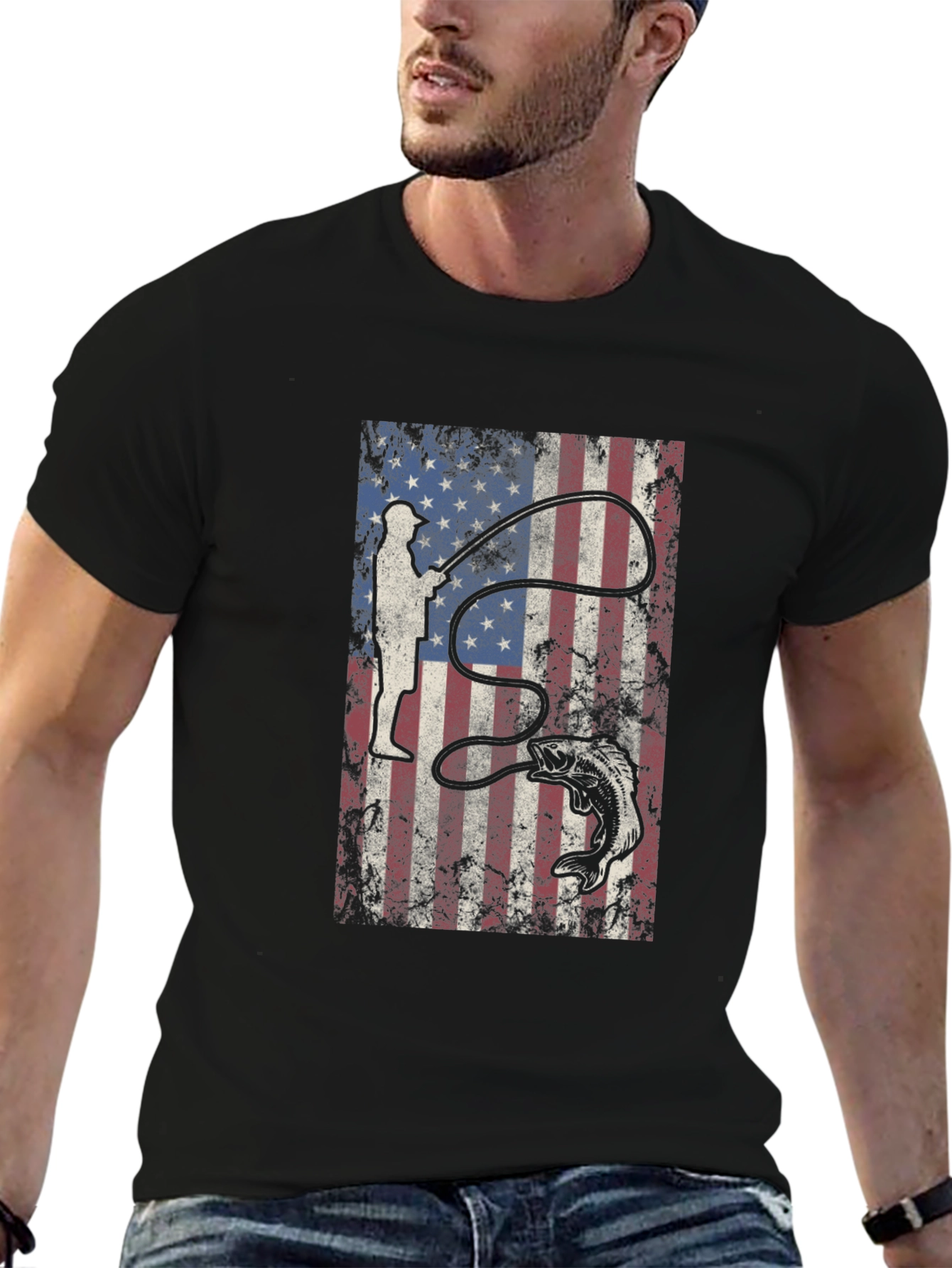 American Flag Fishing T-Shirt
