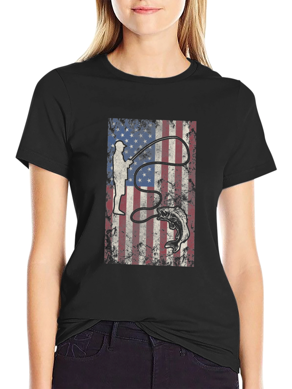American Flag Fishing T-Shirt