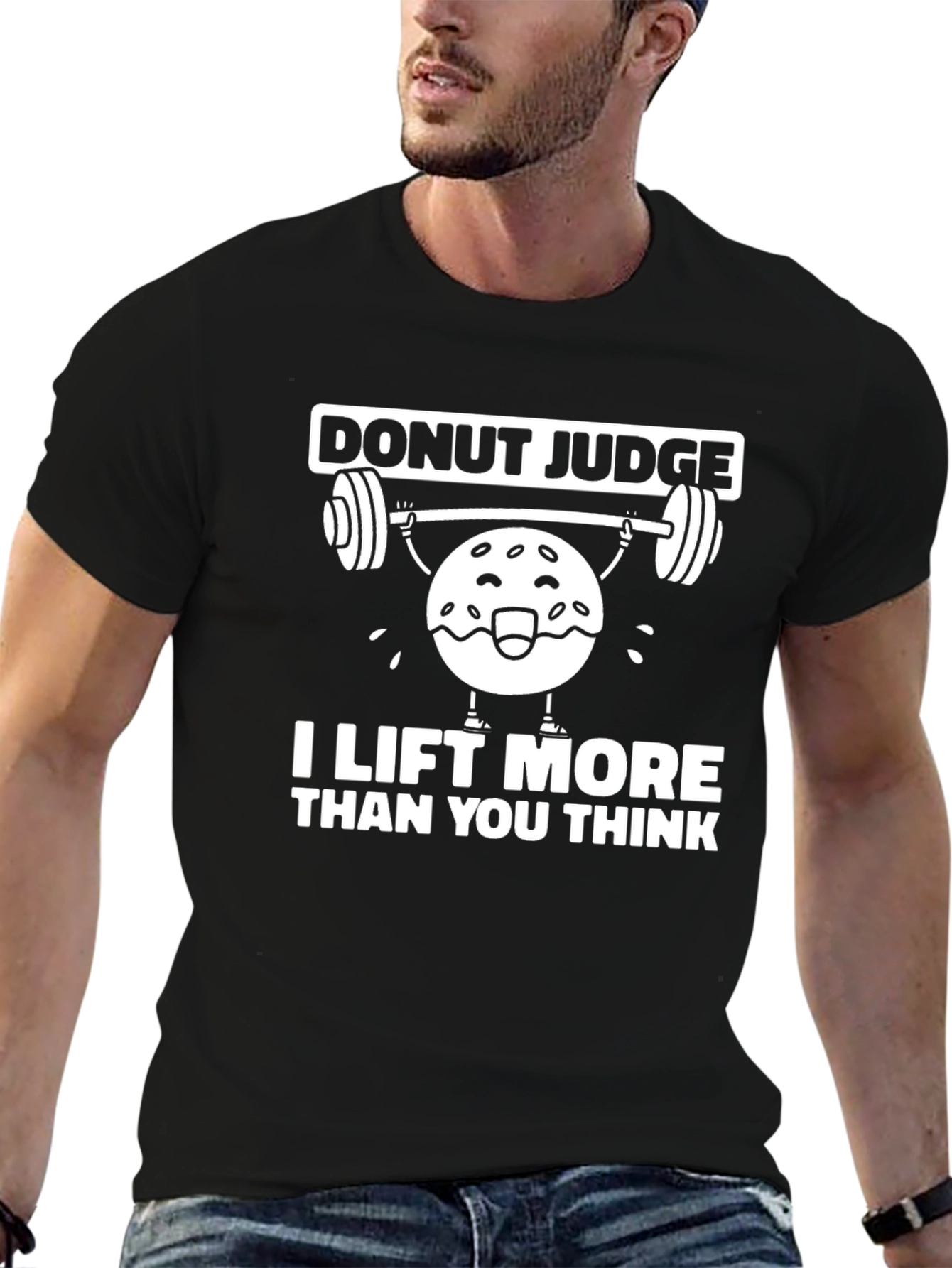 Donut Judge Black T-Shirt Funny Gym Workout