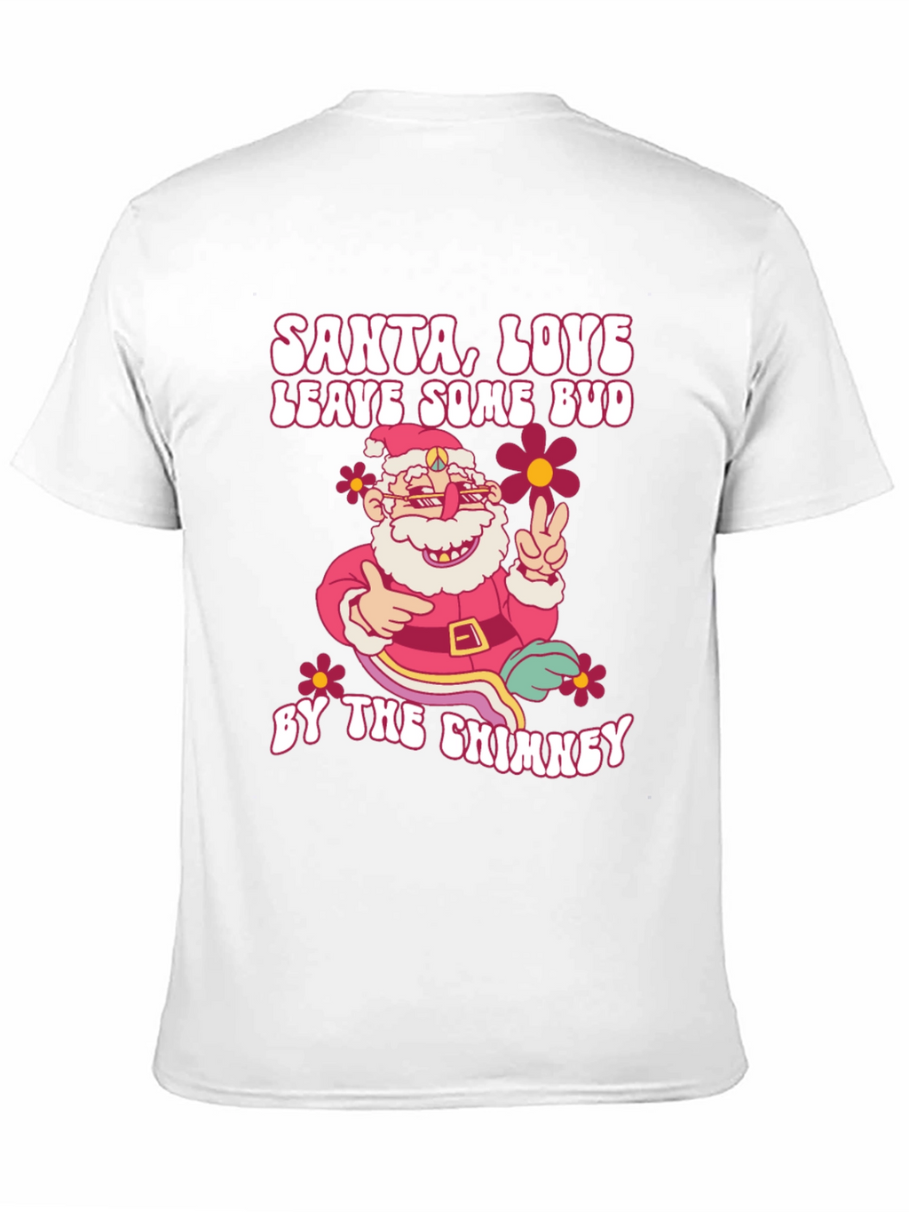 Santa Love Bud Graphic T-Shirt - Christmas Holiday