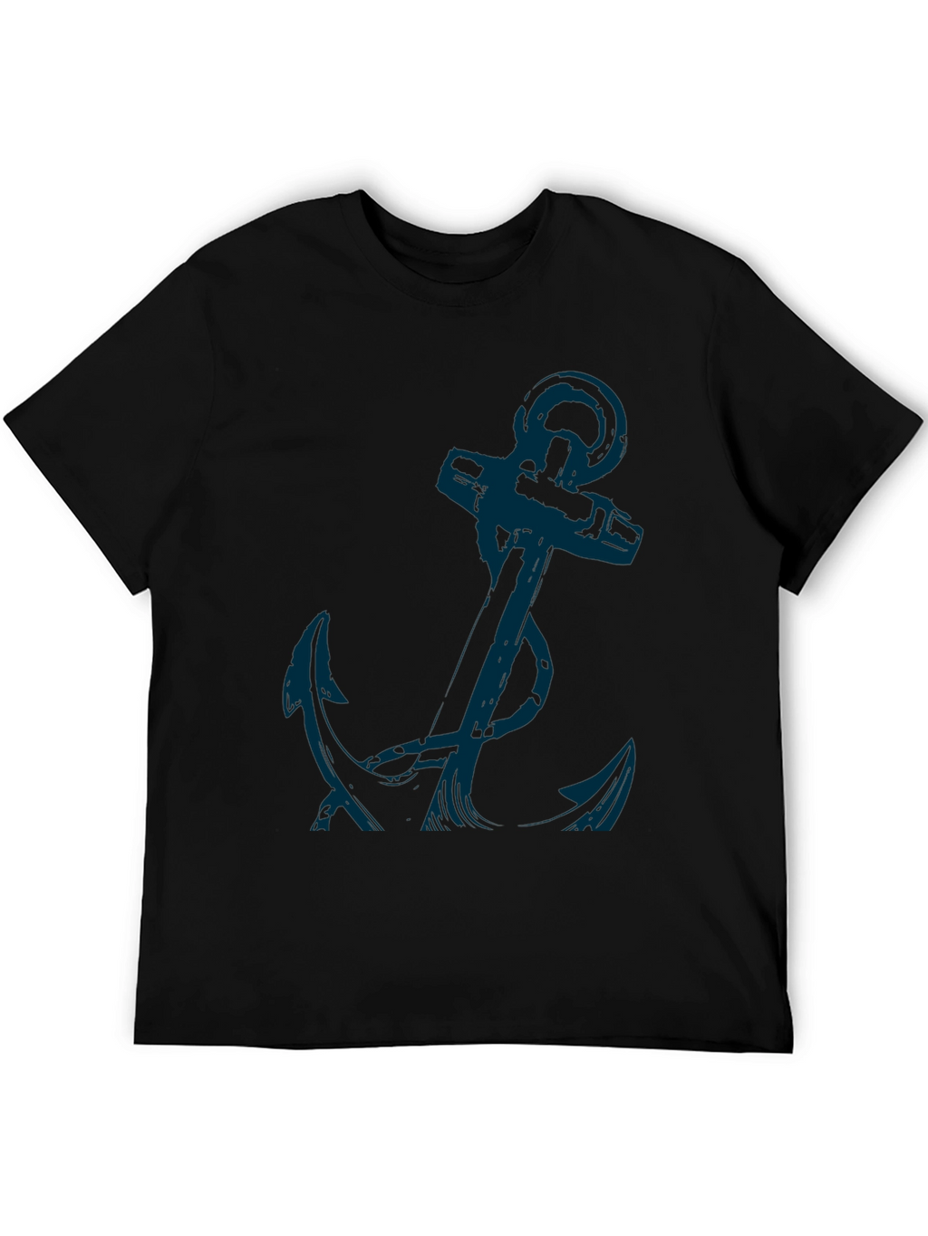 Anchor Graphic Tee - Mens Casual Black T-Shirt