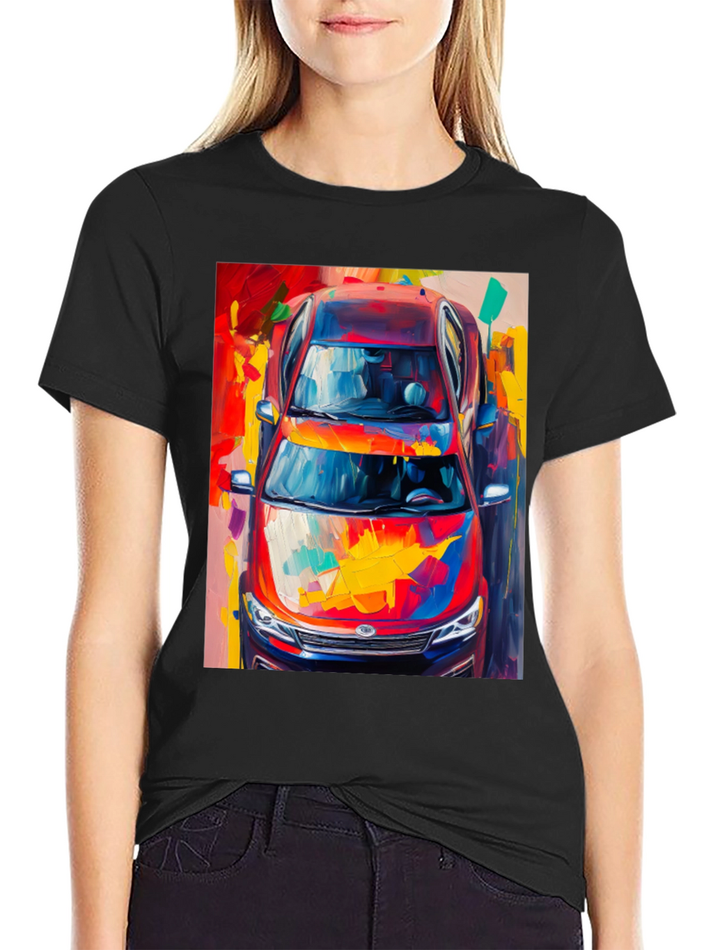 Abstract Car Print T-Shirt