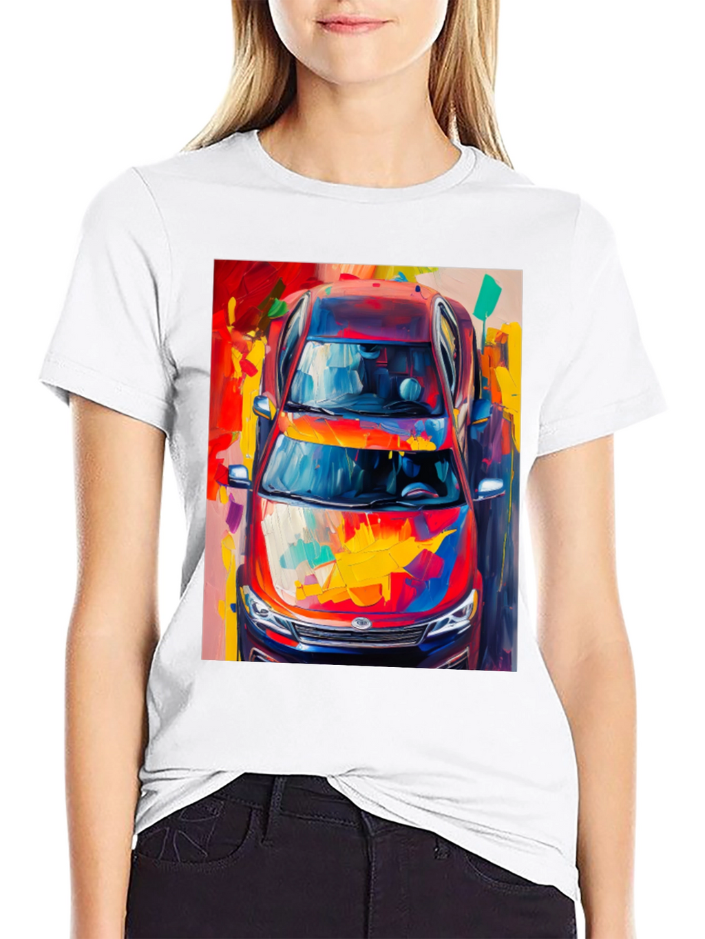 Abstract Car Print T-Shirt