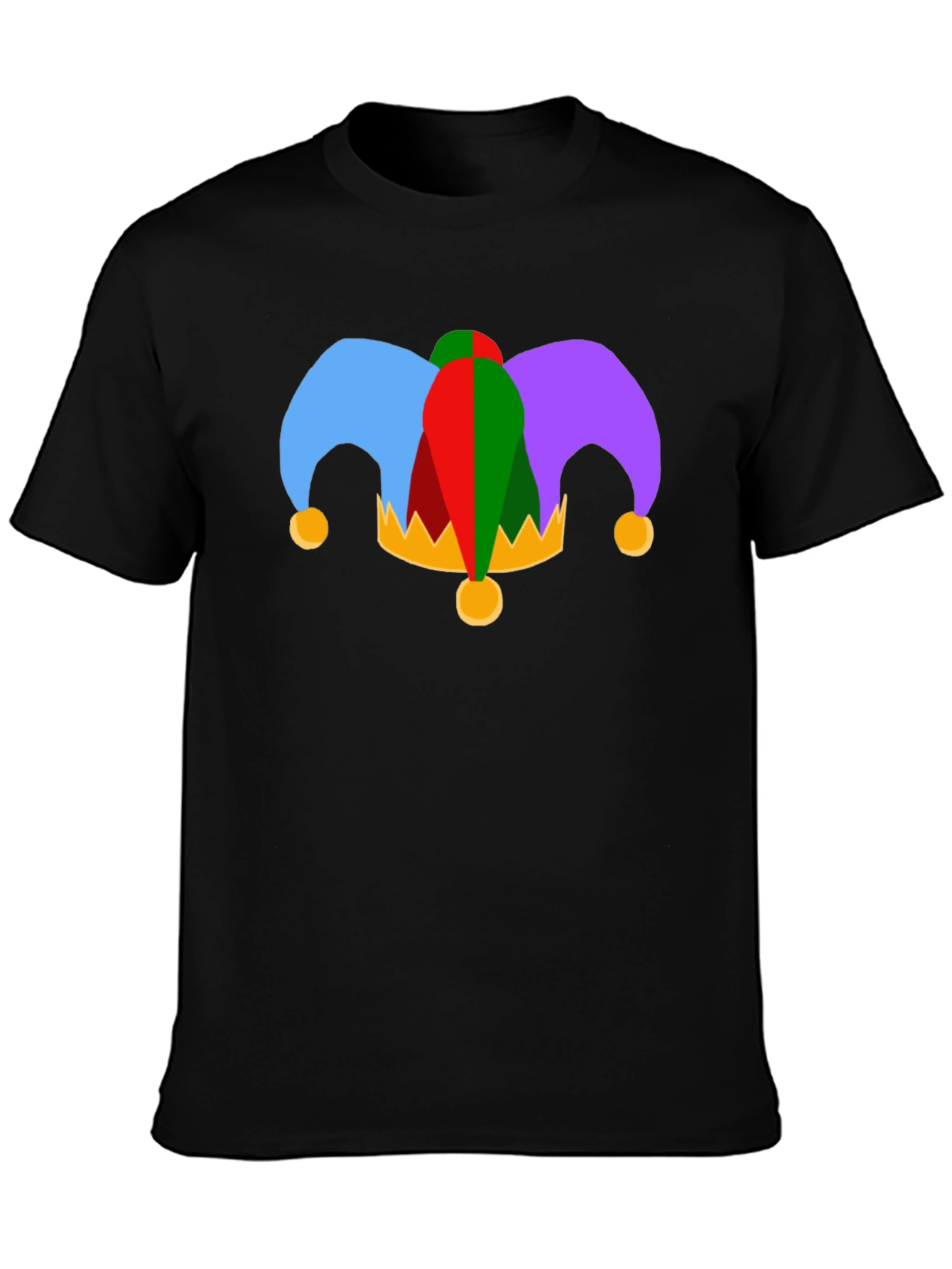 Jester Hat Graphic Tee - Black Cotton T-Shirt