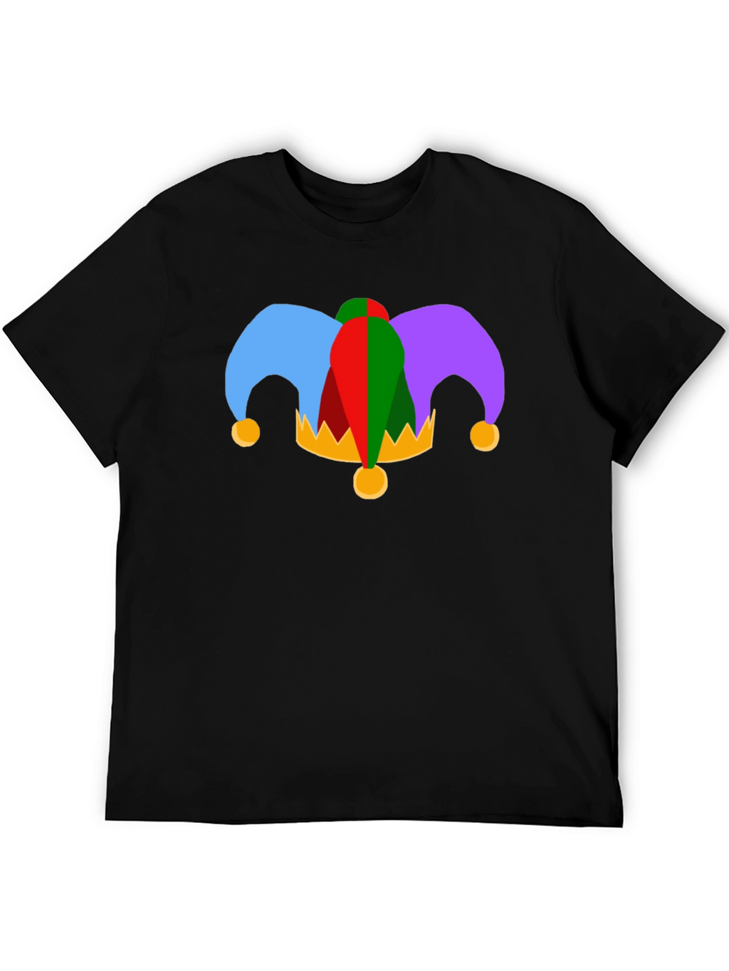 Jester Hat Graphic Tee - Black Cotton T-Shirt