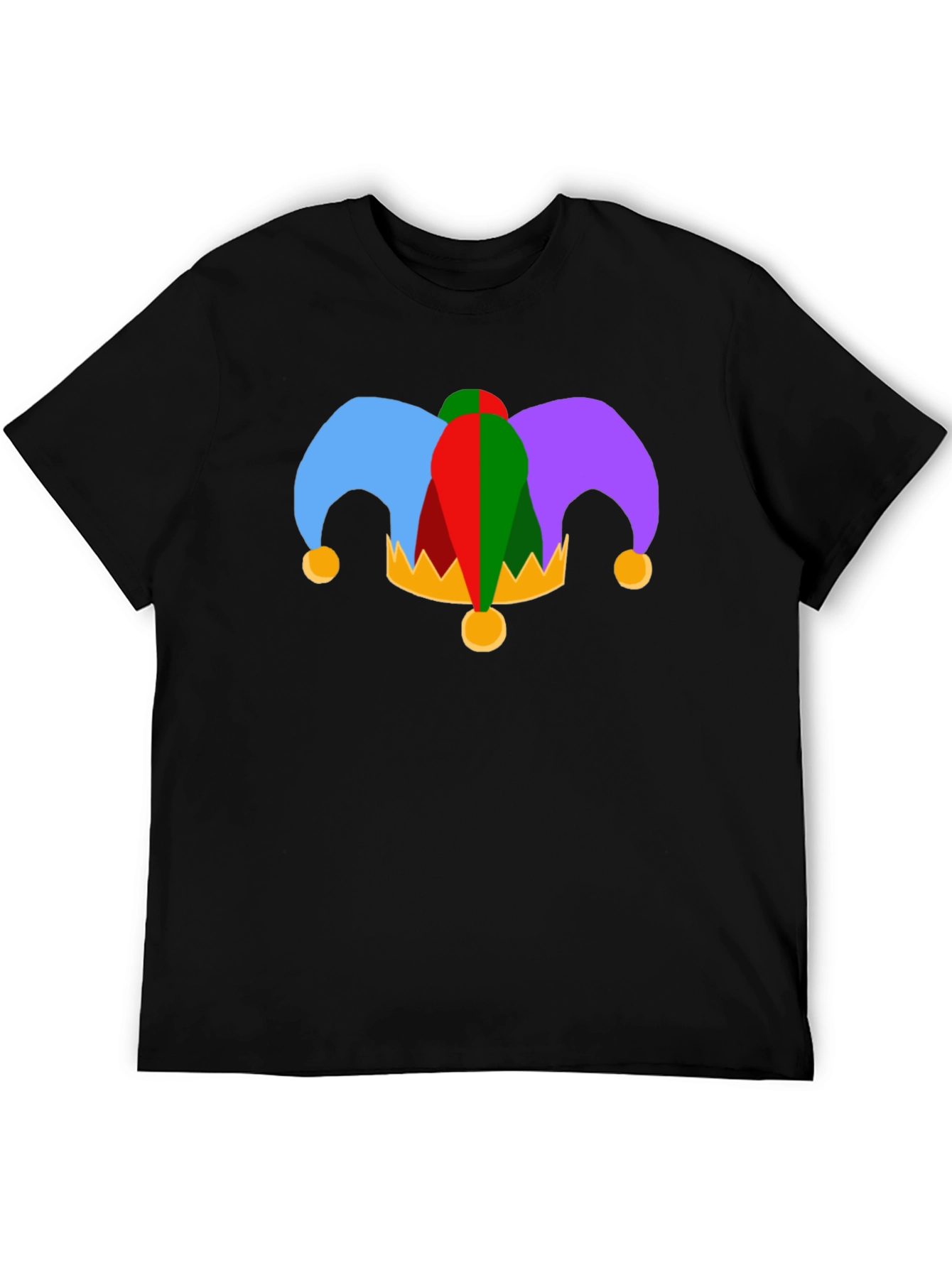Jester Hat Graphic Tee - Black Cotton T-Shirt