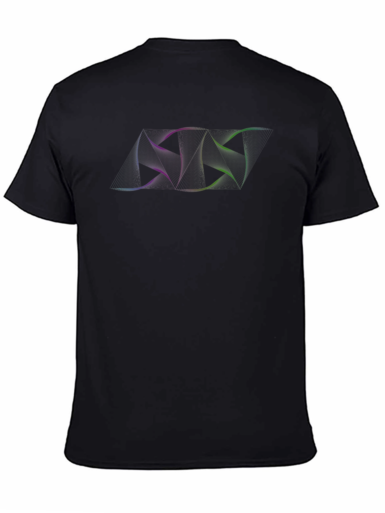 Mens Black T-Shirt with Abstract Graphic Design