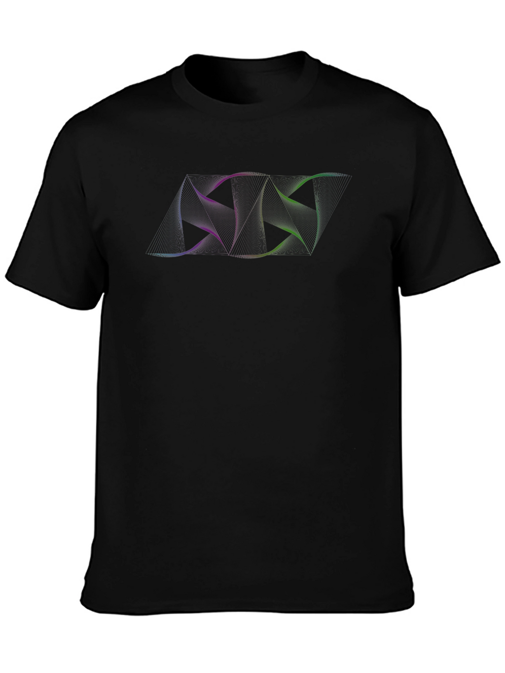 Mens Black T-Shirt with Abstract Graphic Design