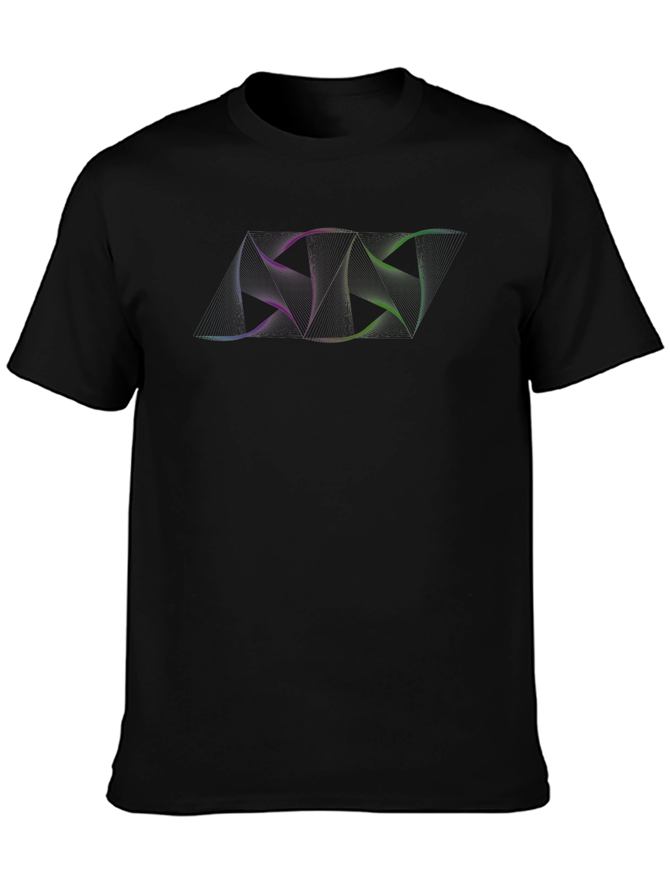 Mens Black T-Shirt with Abstract Graphic Design