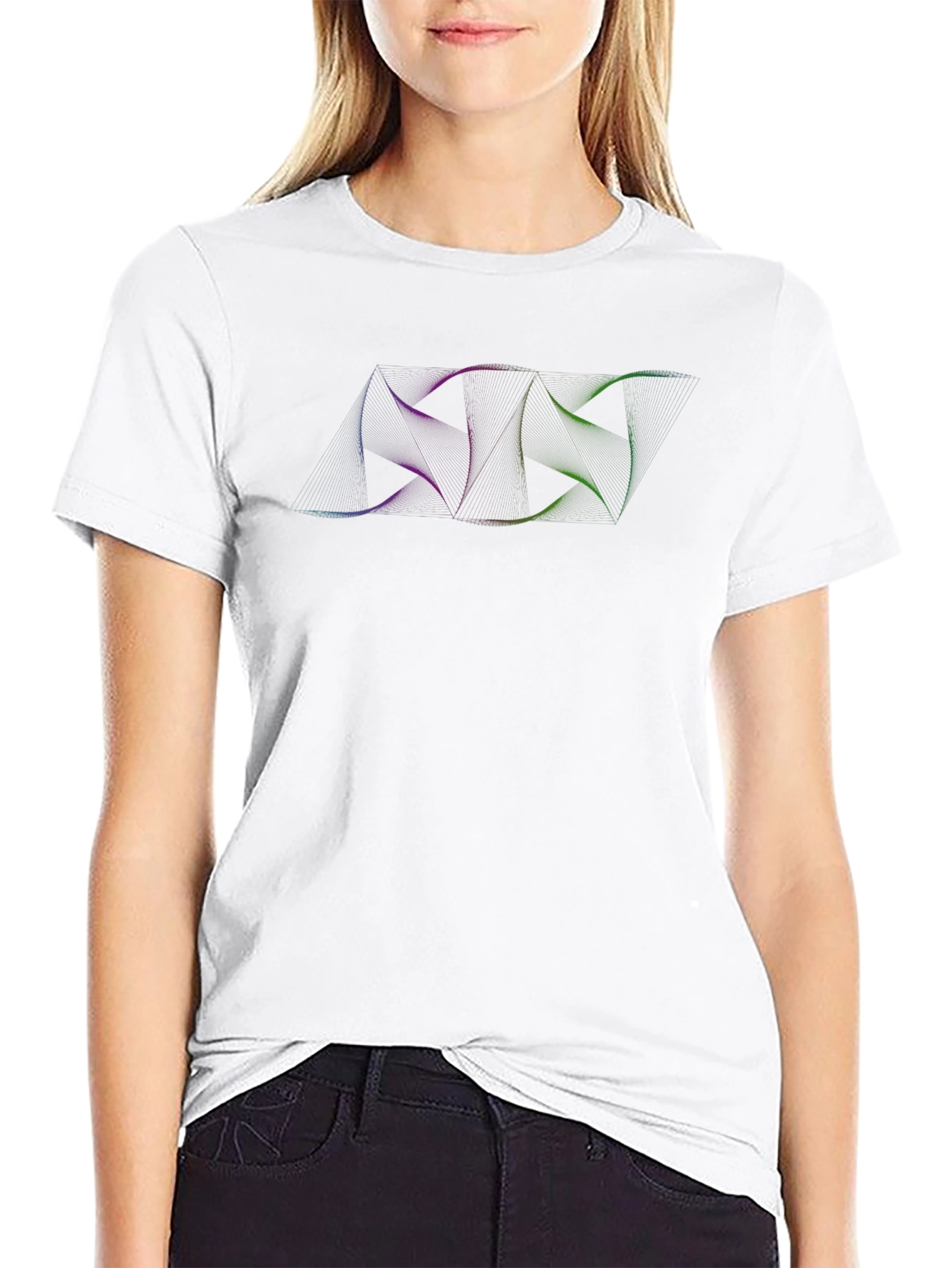 Mens Black T-Shirt with Abstract Graphic Design