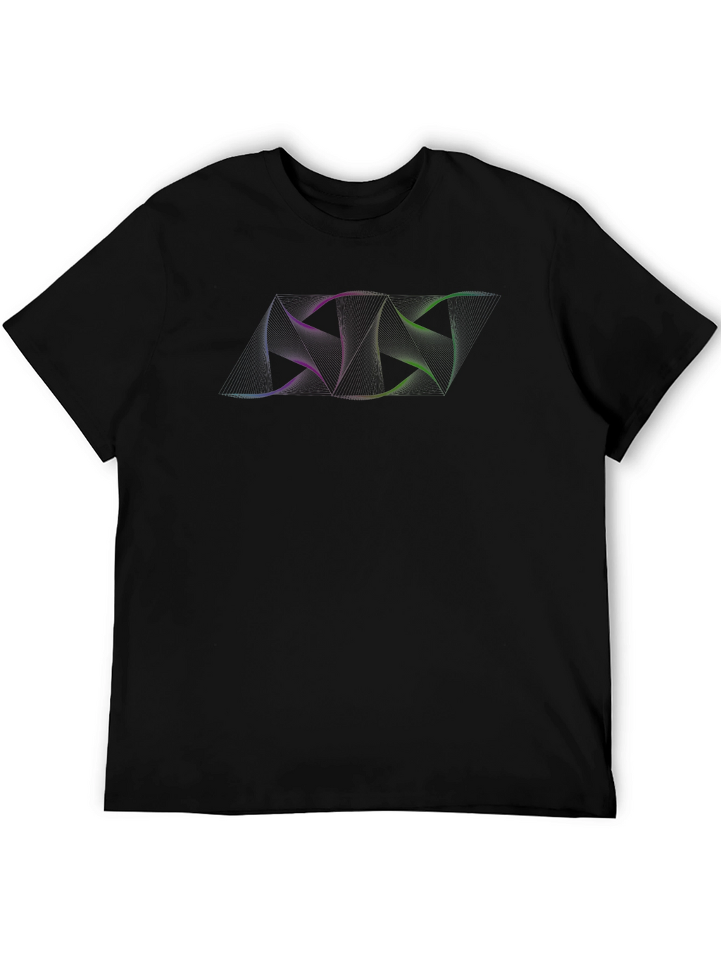 Mens Black T-Shirt with Abstract Graphic Design