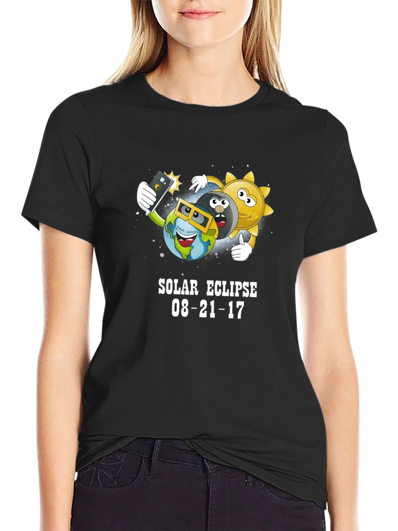 Solar Eclipse 08-21-17 Cartoon T-Shirt