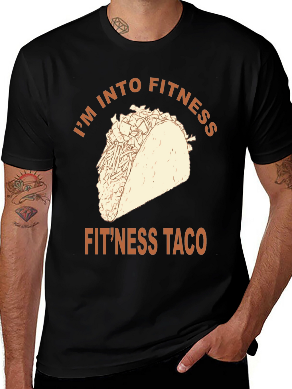 Fitness Taco Graphic Tee - Novelty Workout Shirt