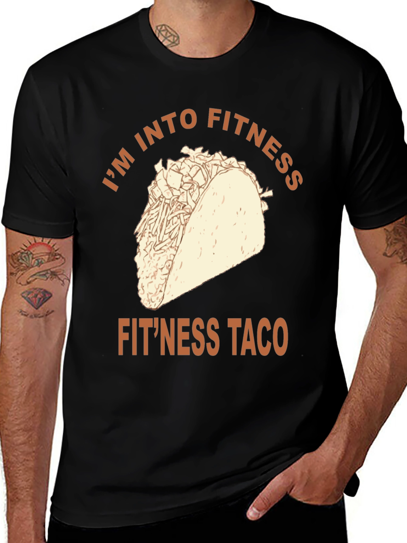 Fitness Taco Graphic Tee - Novelty Workout Shirt