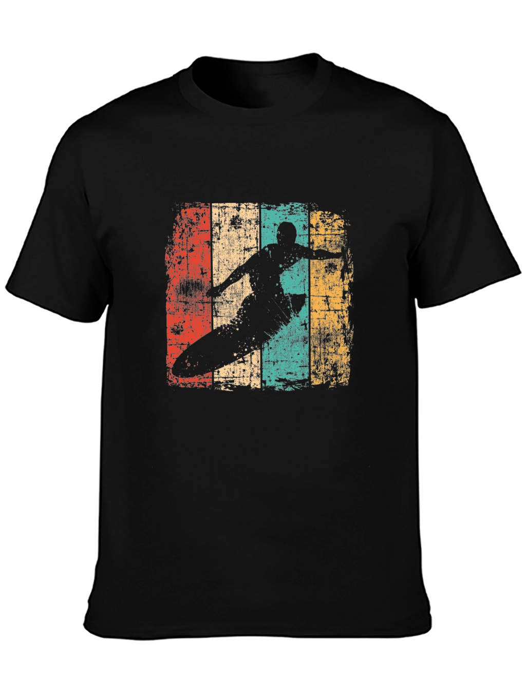 Retro Surfer Graphic Tee - Black
