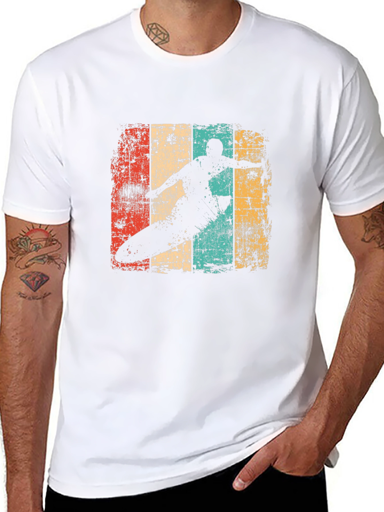 Retro Surfer Graphic Tee - Black