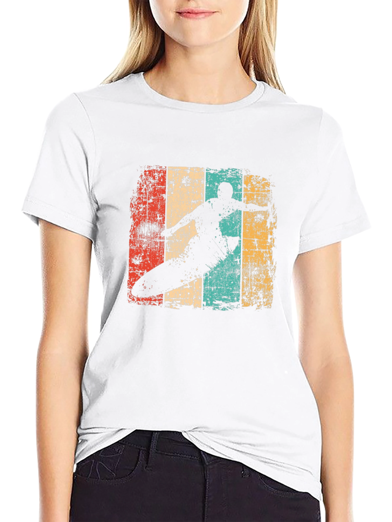Retro Surfer Graphic Tee - Black