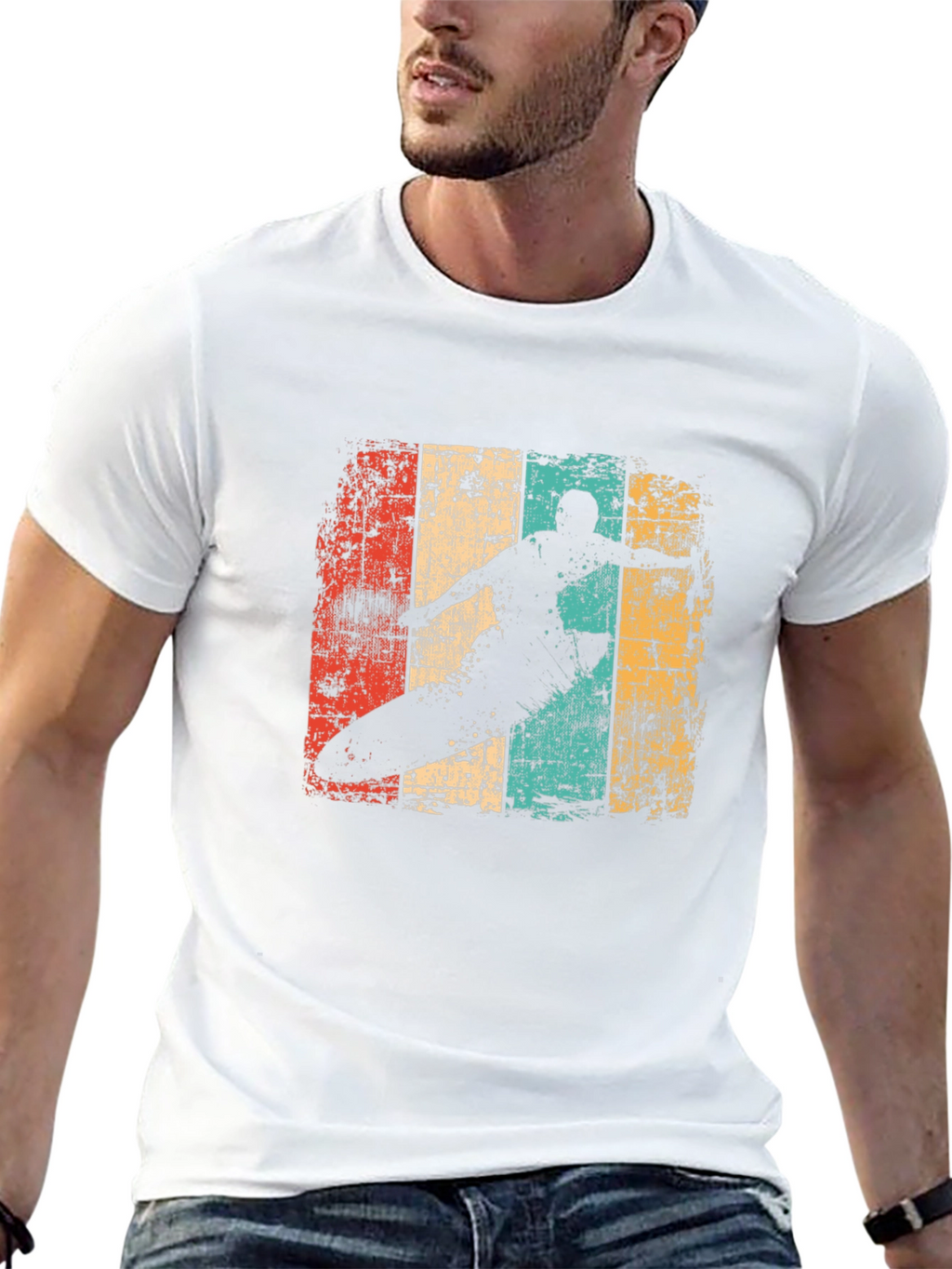 Retro Surfer Graphic Tee - Black