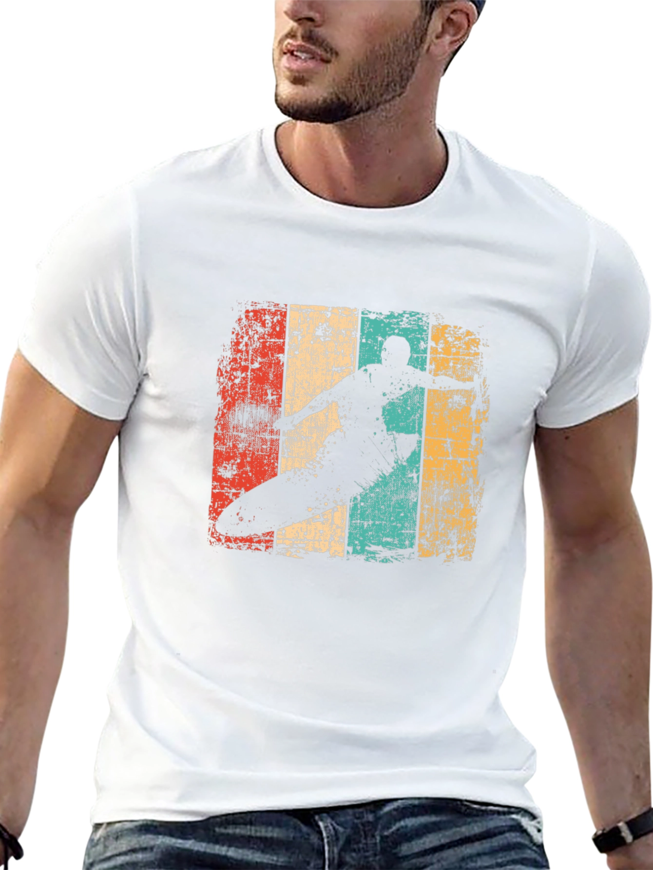 Retro Surfer Graphic Tee - Black