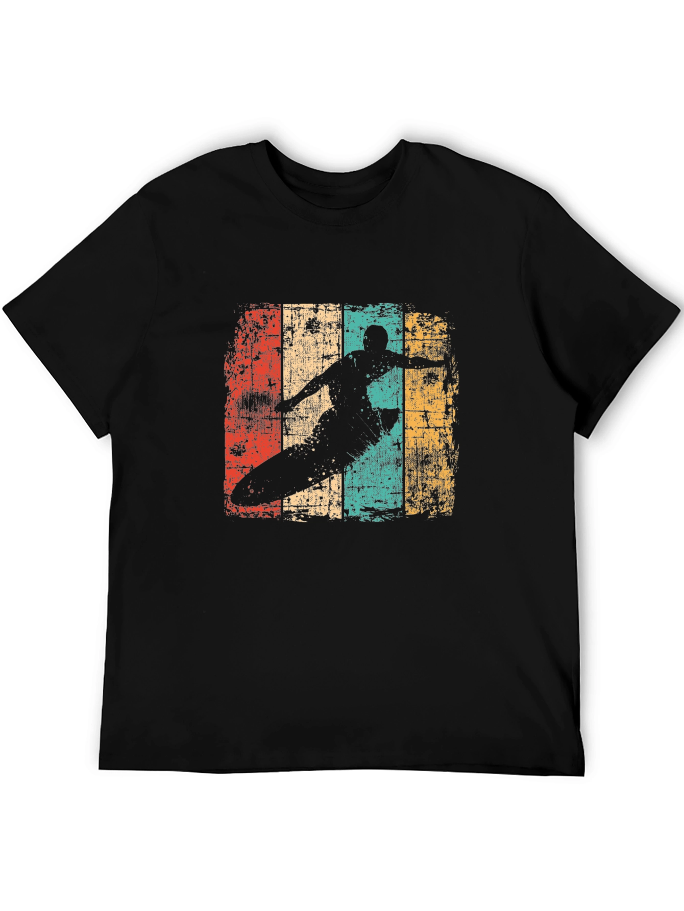Retro Surfer Graphic Tee - Black