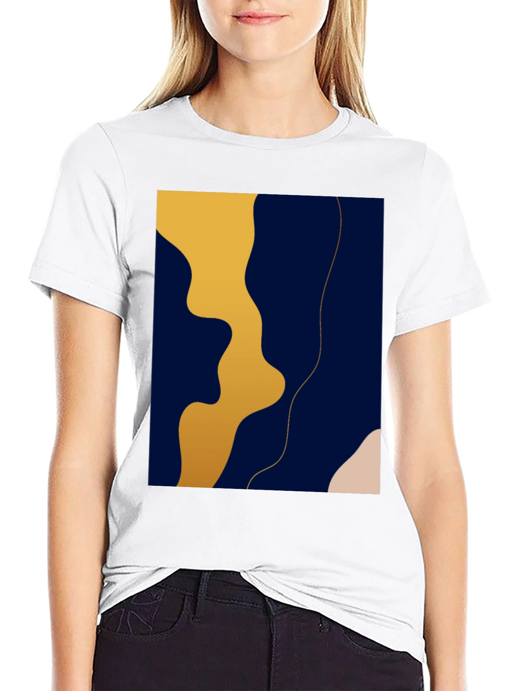 Modern Abstract Graphic Black T-Shirt