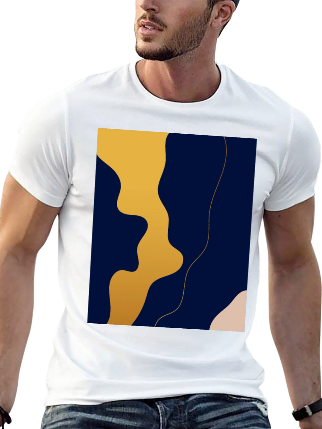 Modern Abstract Graphic Black T-Shirt