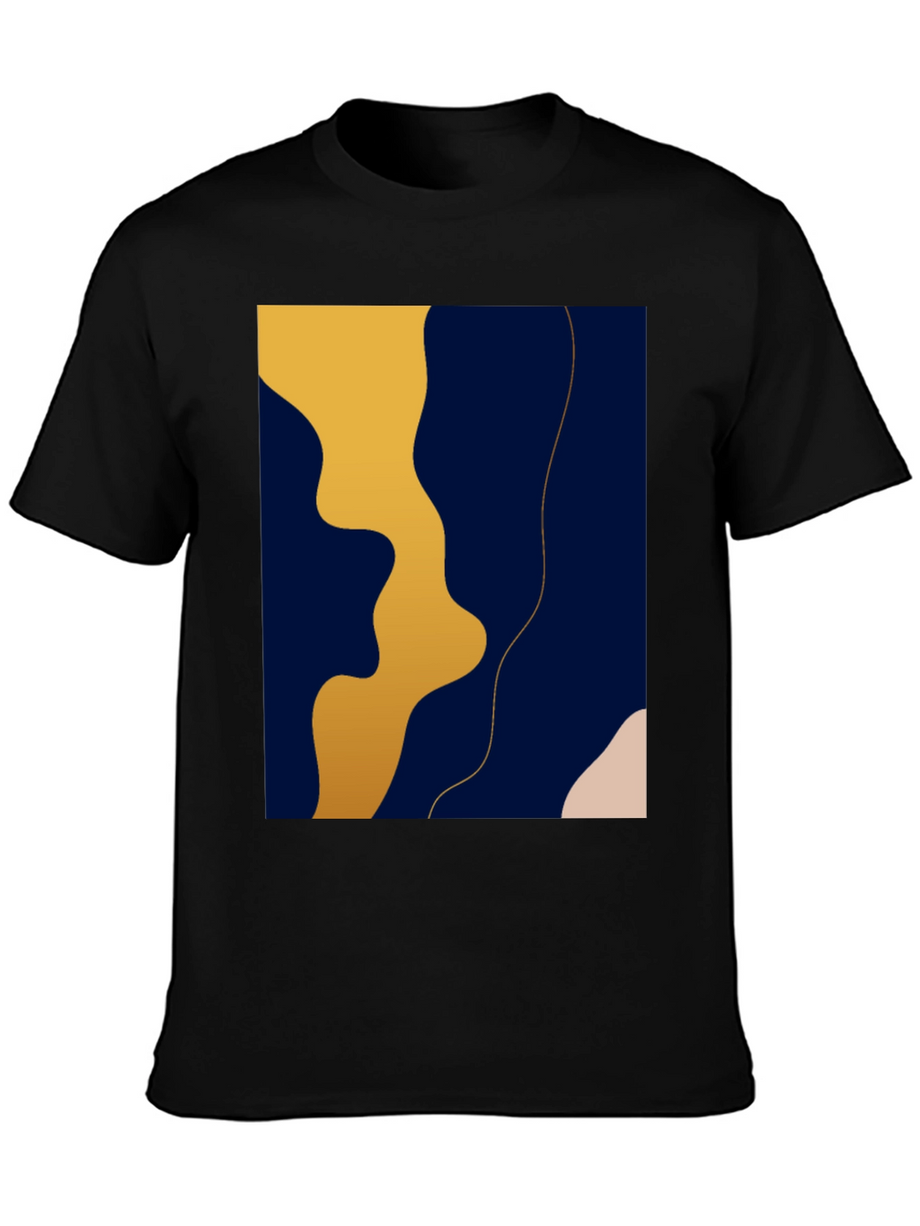 Modern Abstract Graphic Black T-Shirt