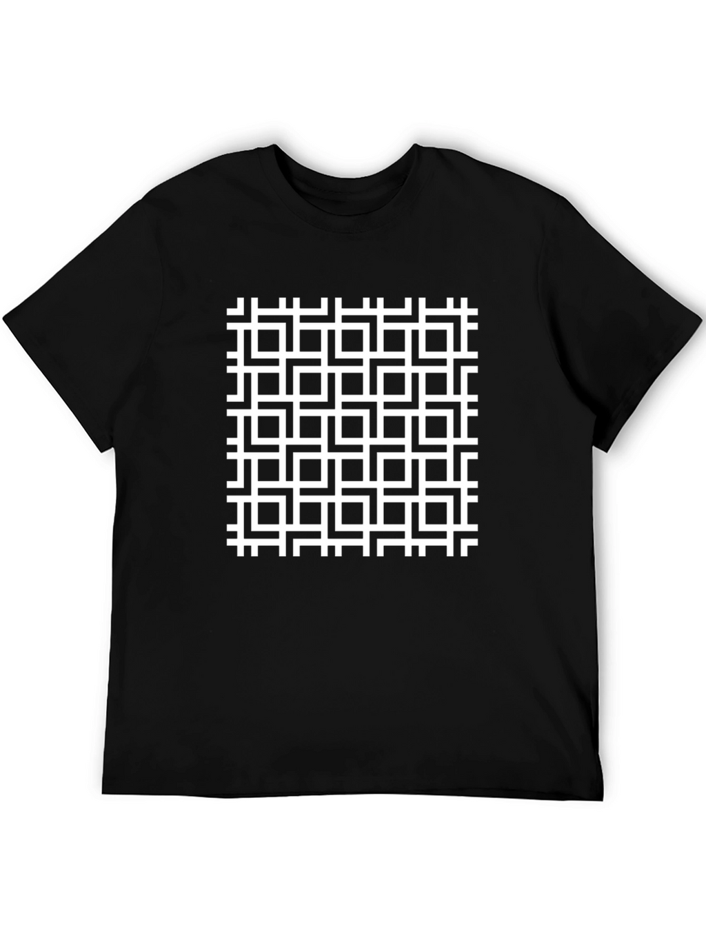 Geometric Patterned Black T-Shirt