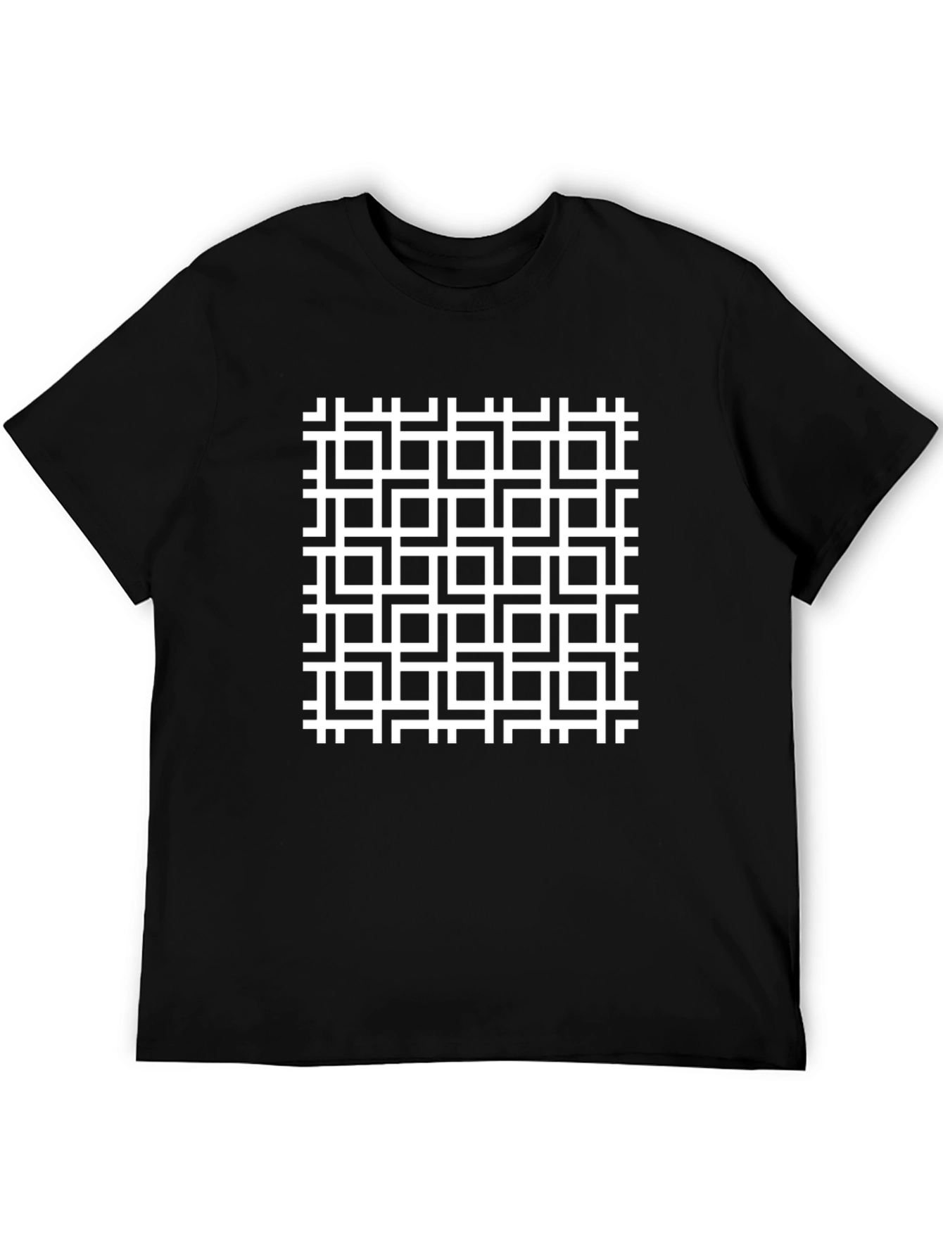Geometric Patterned Black T-Shirt