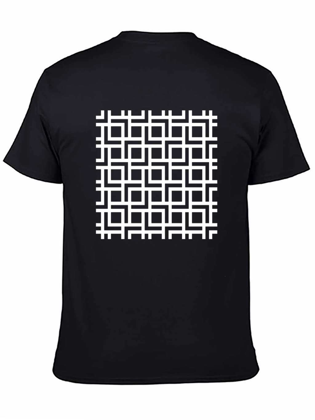 Geometric Patterned Black T-Shirt