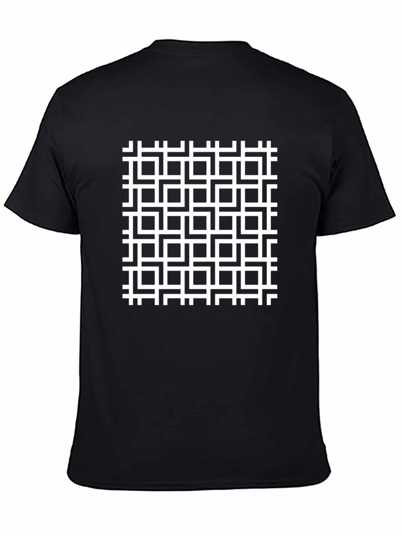 Geometric Patterned Black T-Shirt