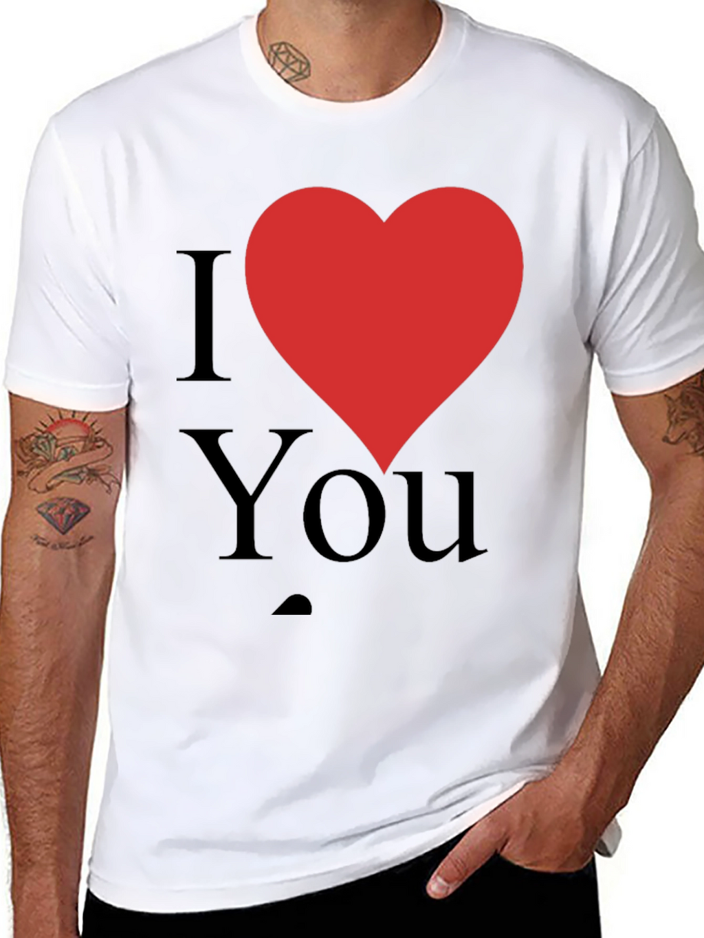I Heart You T-Shirt - Black Crew Neck Tee