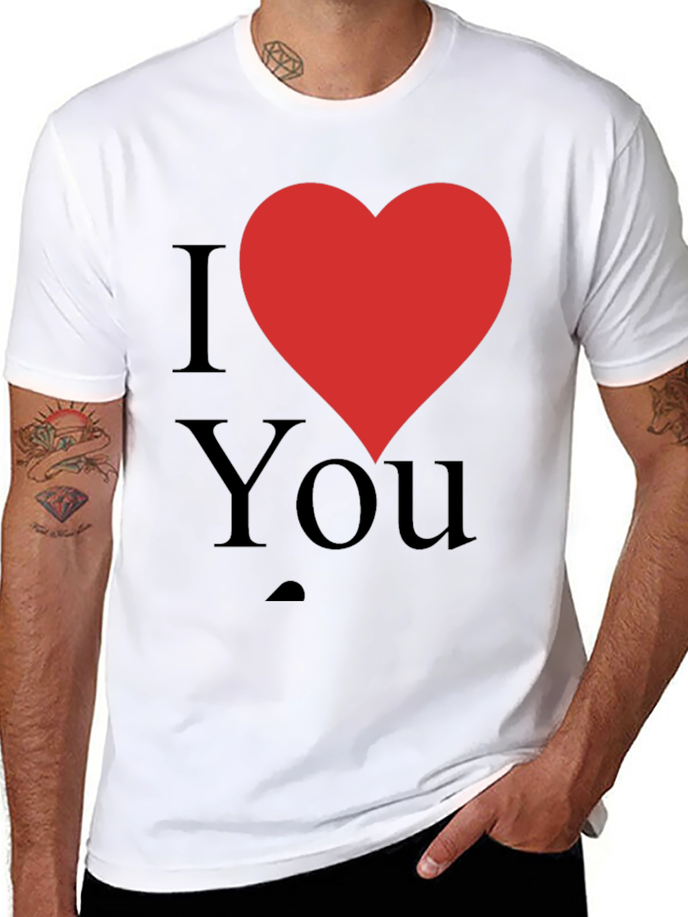 I Heart You T-Shirt - Black Crew Neck Tee