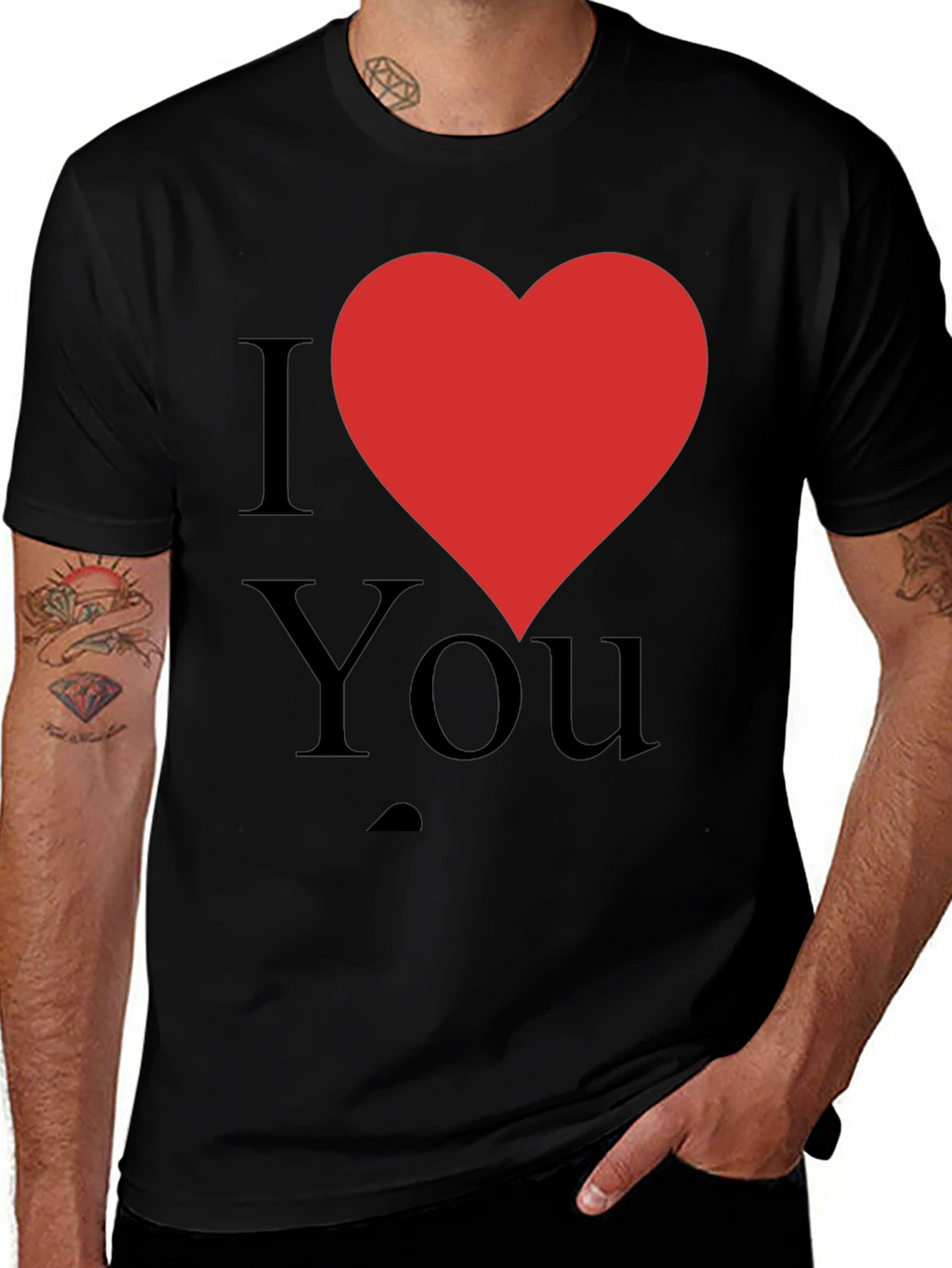 I Heart You T-Shirt - Black Crew Neck Tee