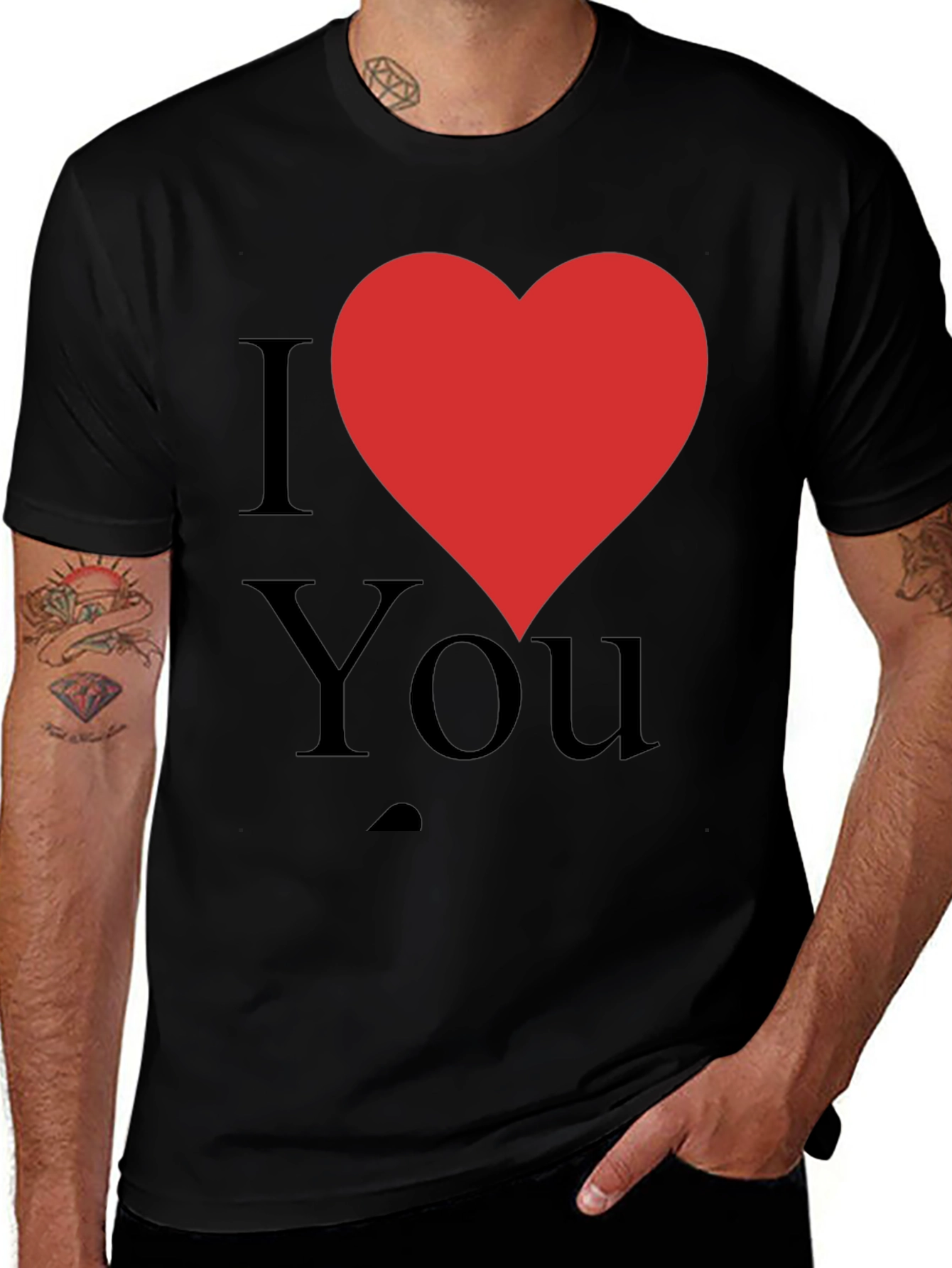 I Heart You T-Shirt - Black Crew Neck Tee